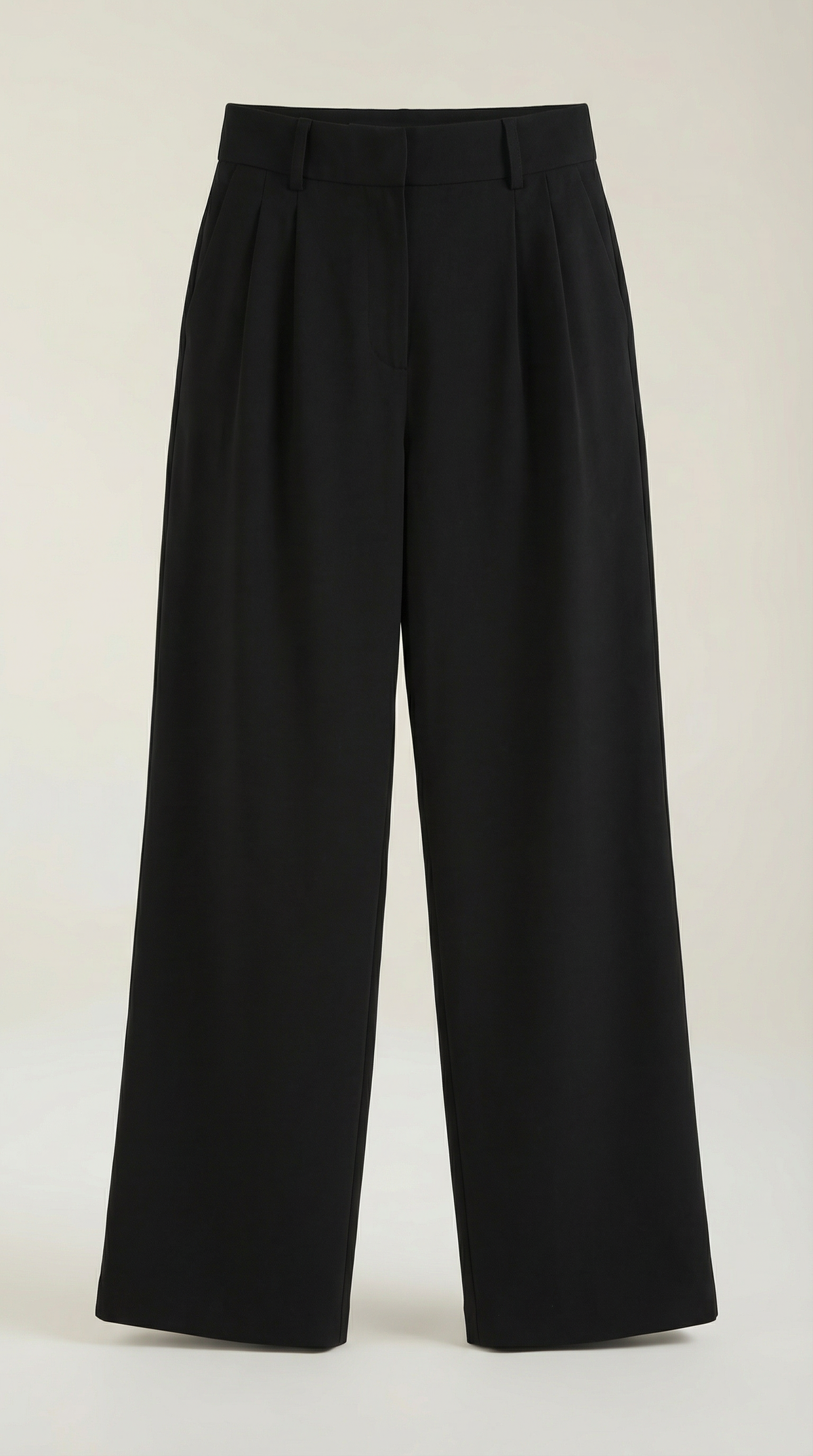 Stoffhose mit Bundfalten, hohem Bund und weitem Bein für Damen
