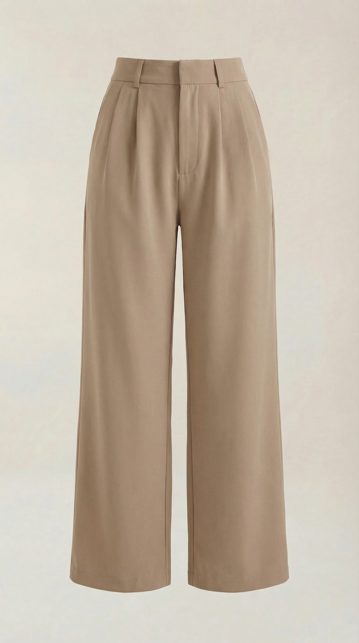 Stoffhose mit Bundfalten, hohem Bund und weitem Bein für Damen