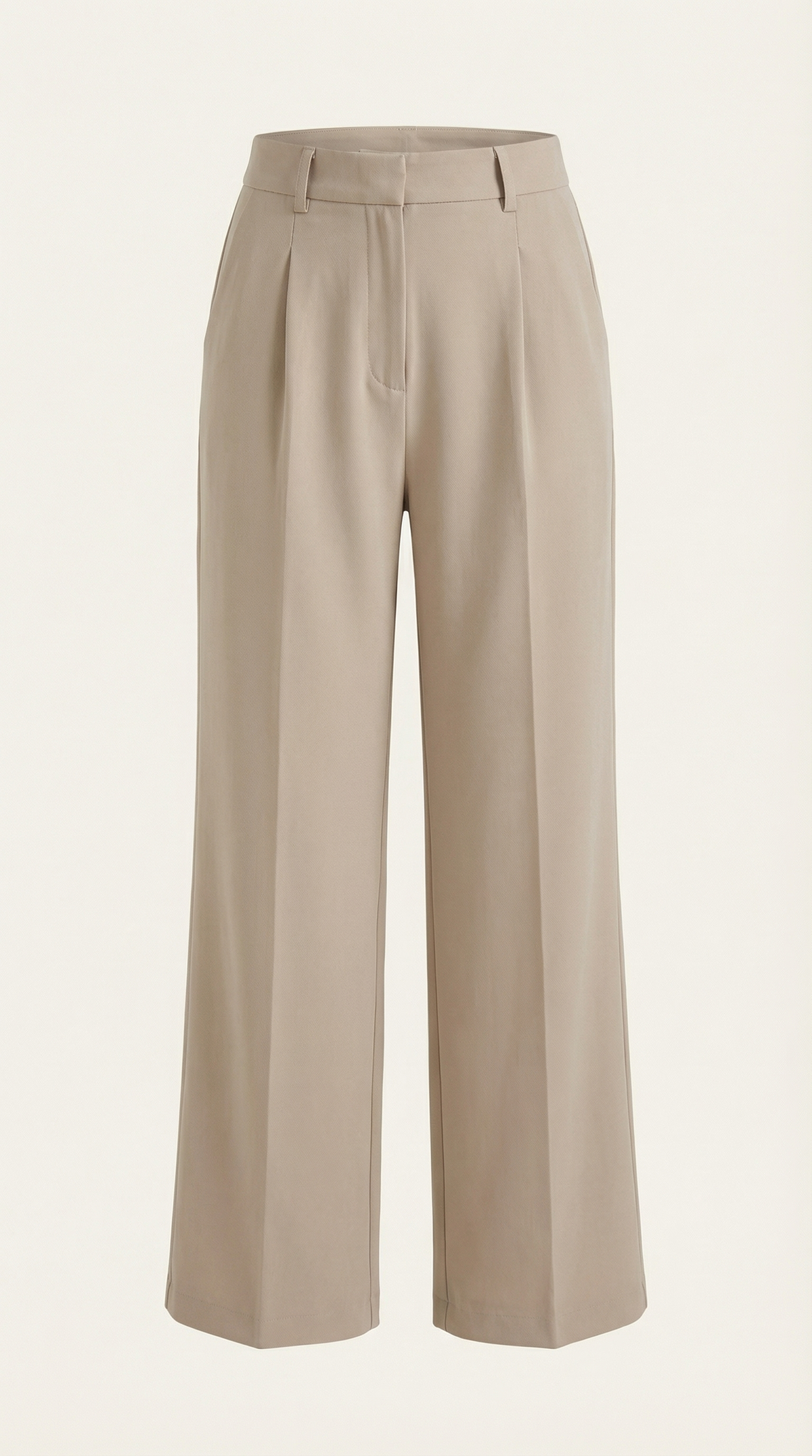 Stoffhose mit Bundfalten, hohem Bund und weitem Bein für Damen