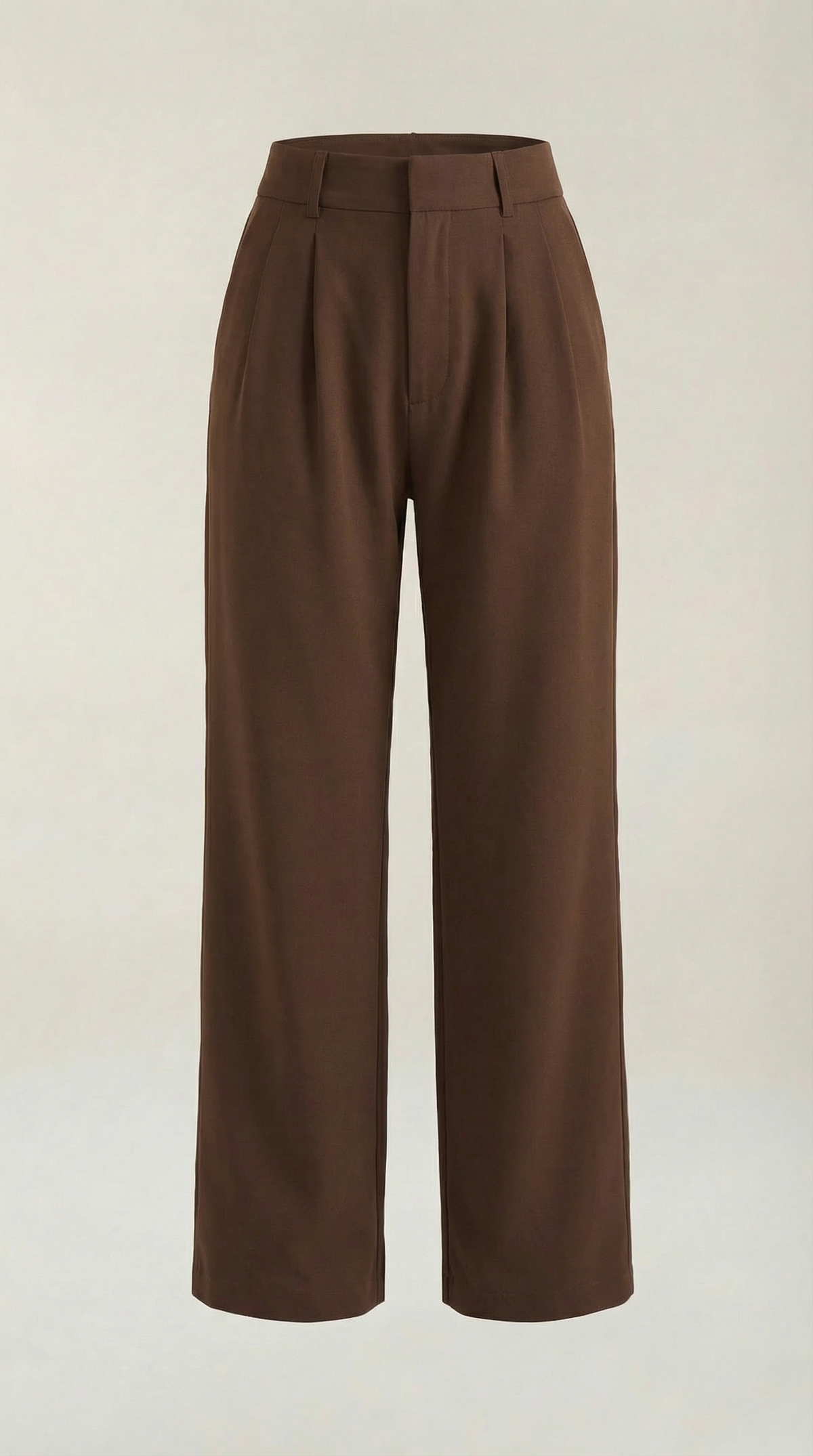 Stoffhose mit Bundfalten, hohem Bund und weitem Bein für Damen