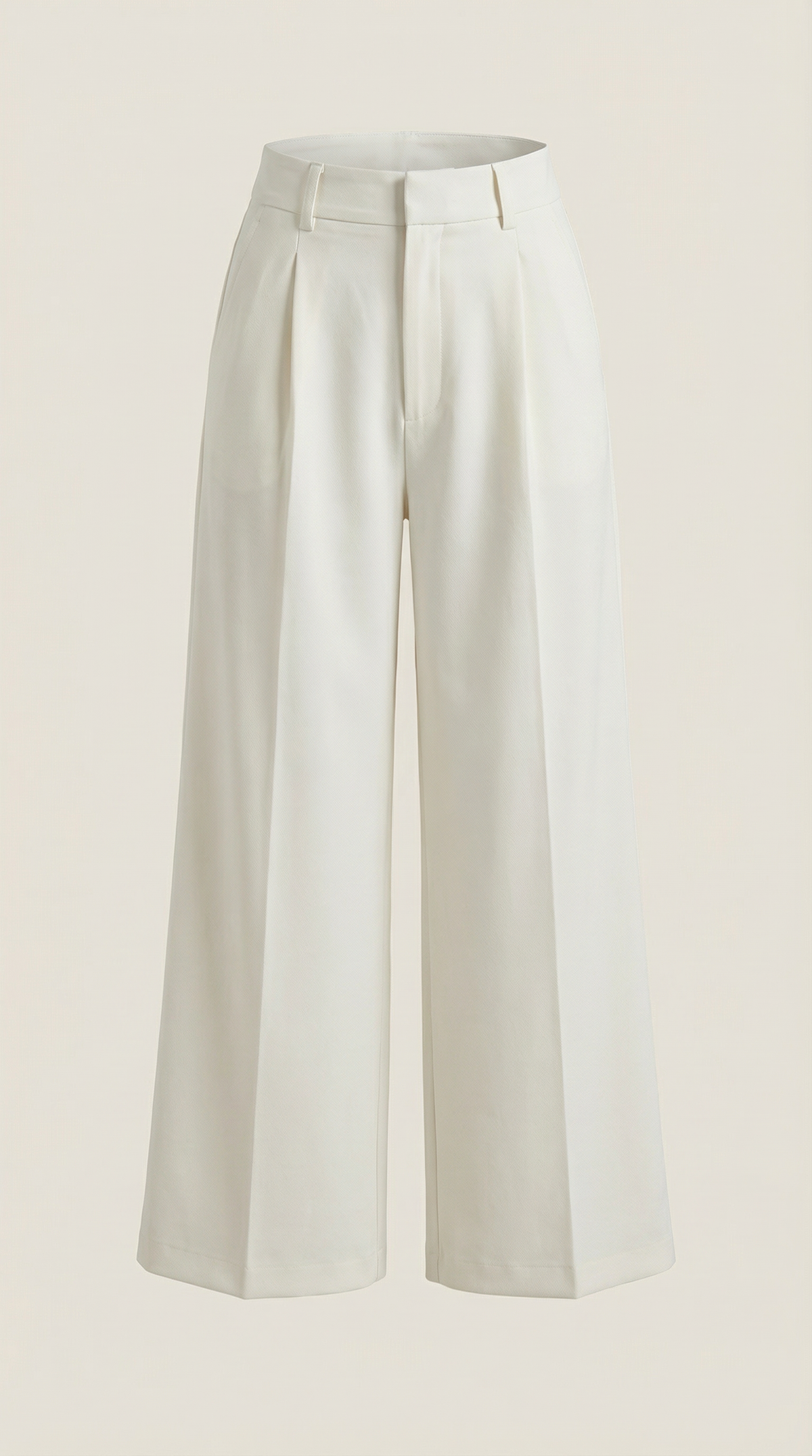 Stoffhose mit Bundfalten, hohem Bund und weitem Bein für Damen