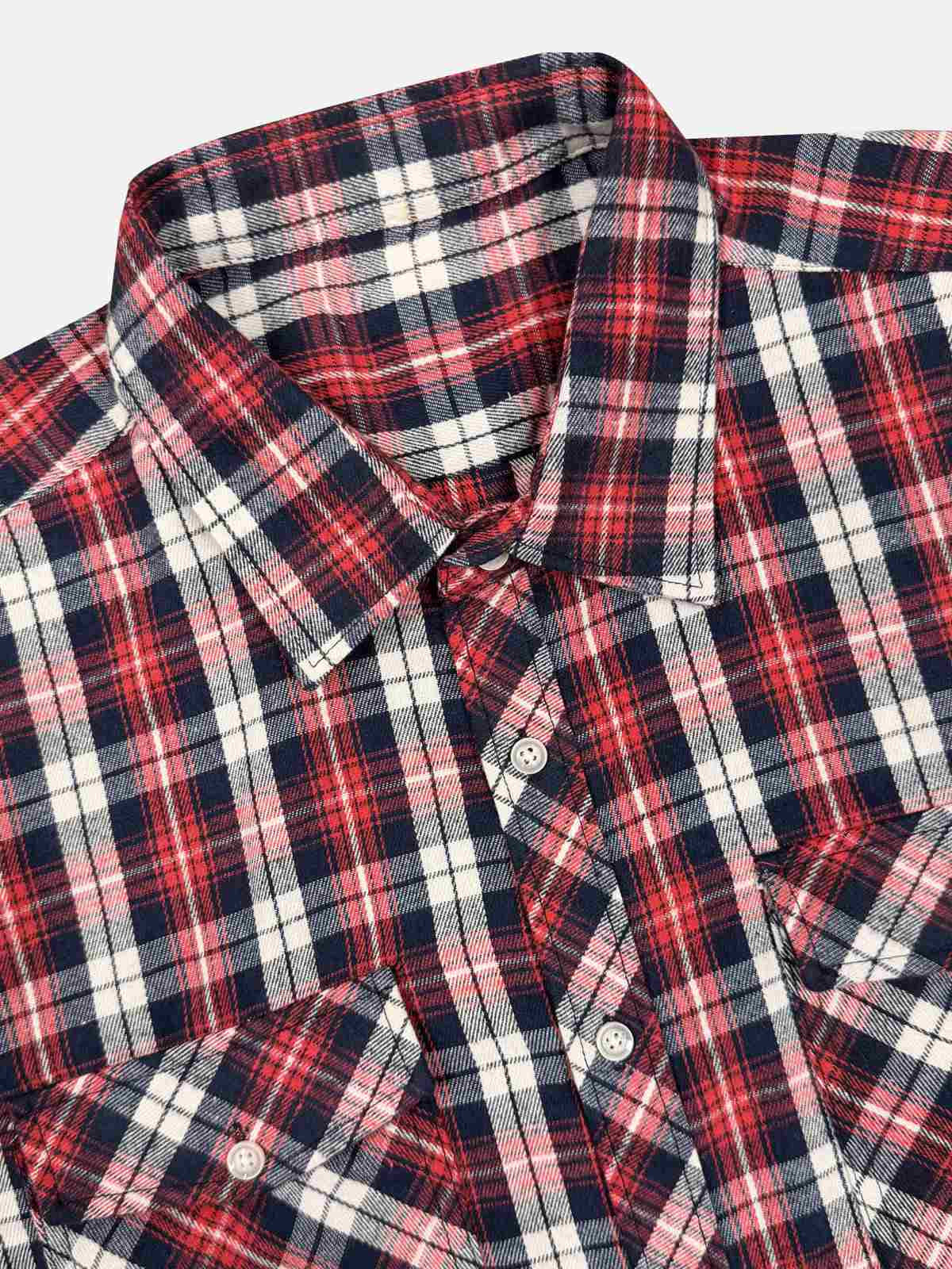 Flanellhemd Herren gerade geschnitten mit langen Ärmeln und Brusttaschen