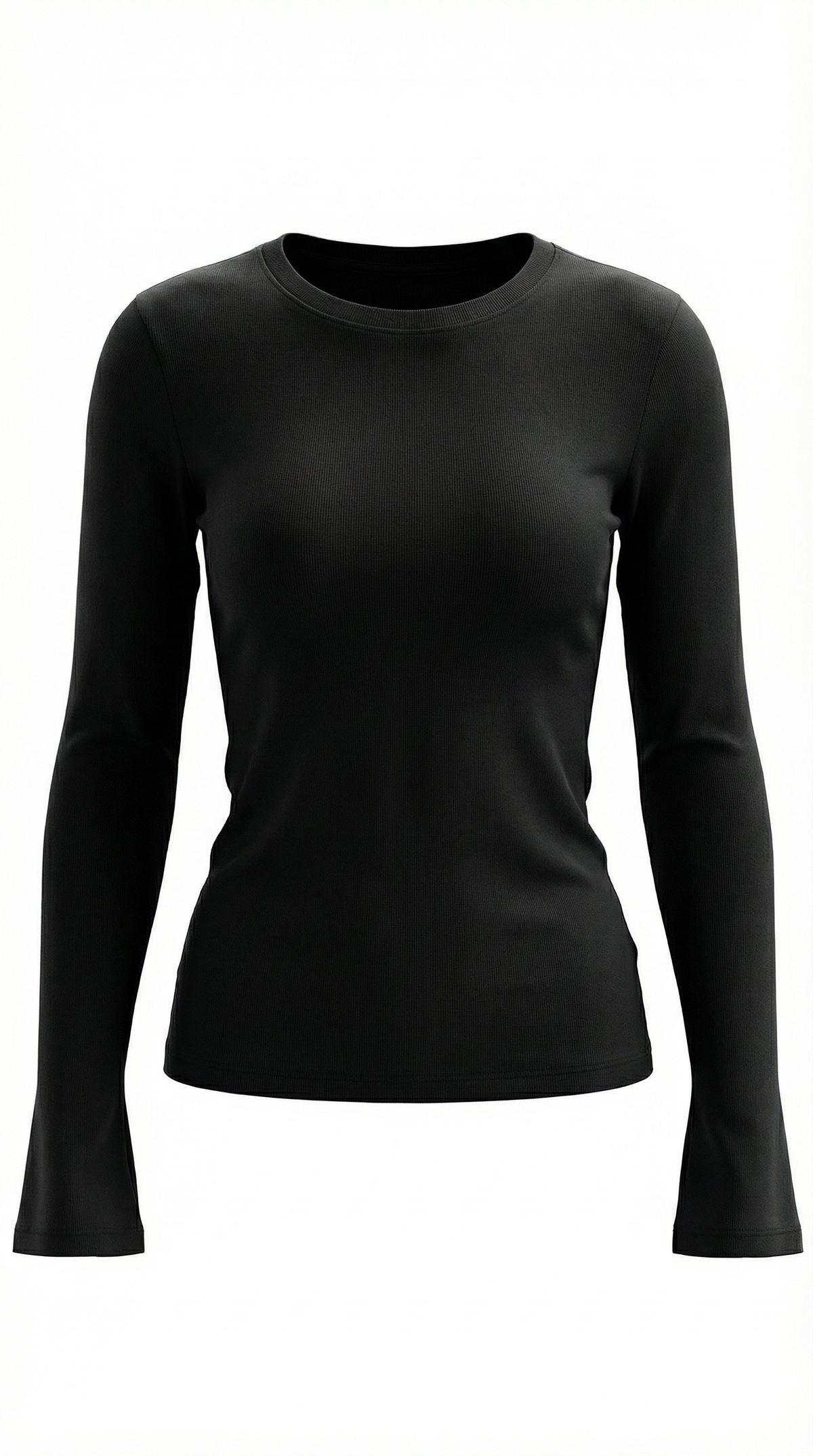 Langarmshirt mit Rundhalsausschnitt in Rippstruktur für Damen