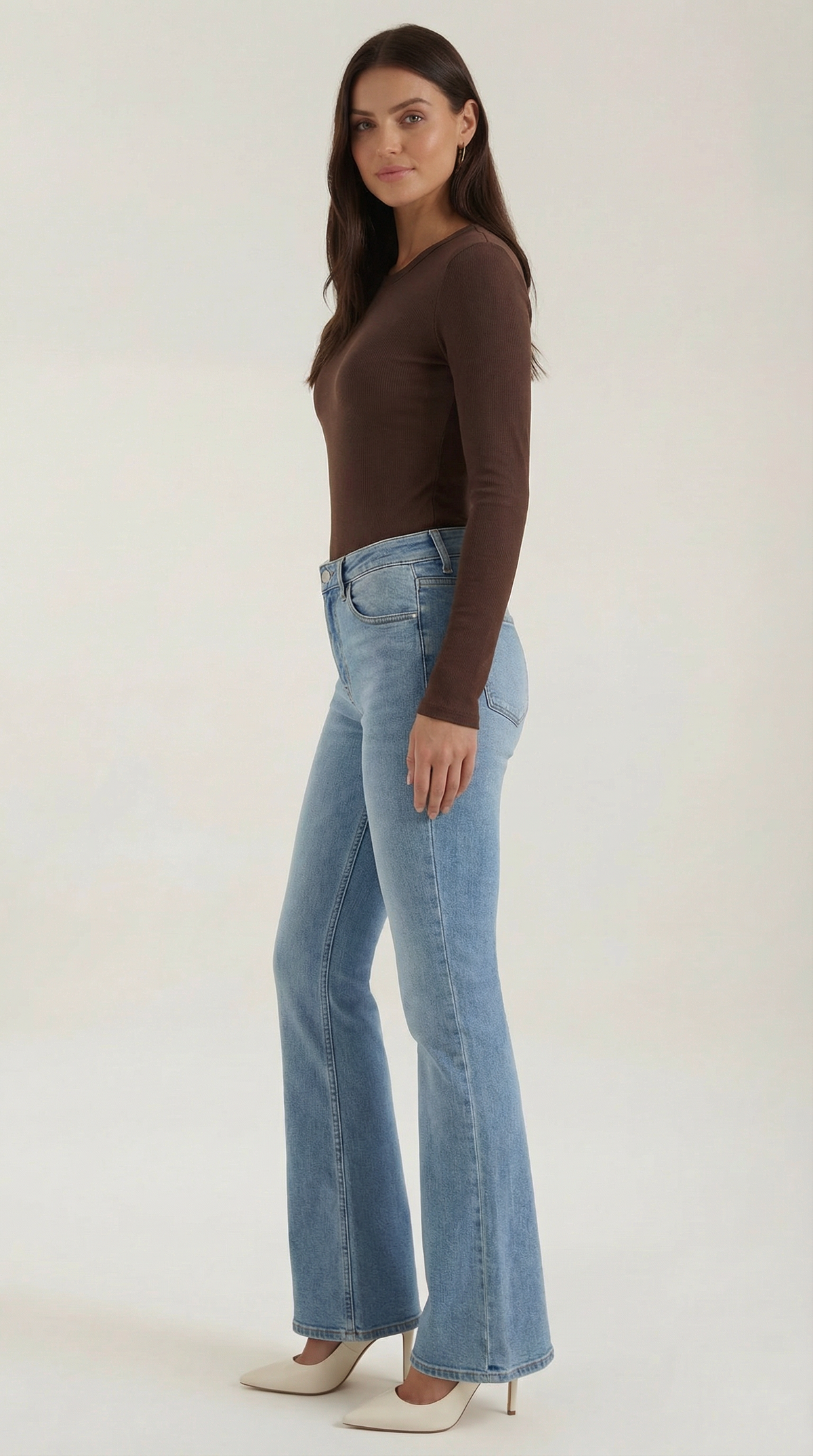 Langarmshirt mit Rundhalsausschnitt in Rippstruktur für Damen