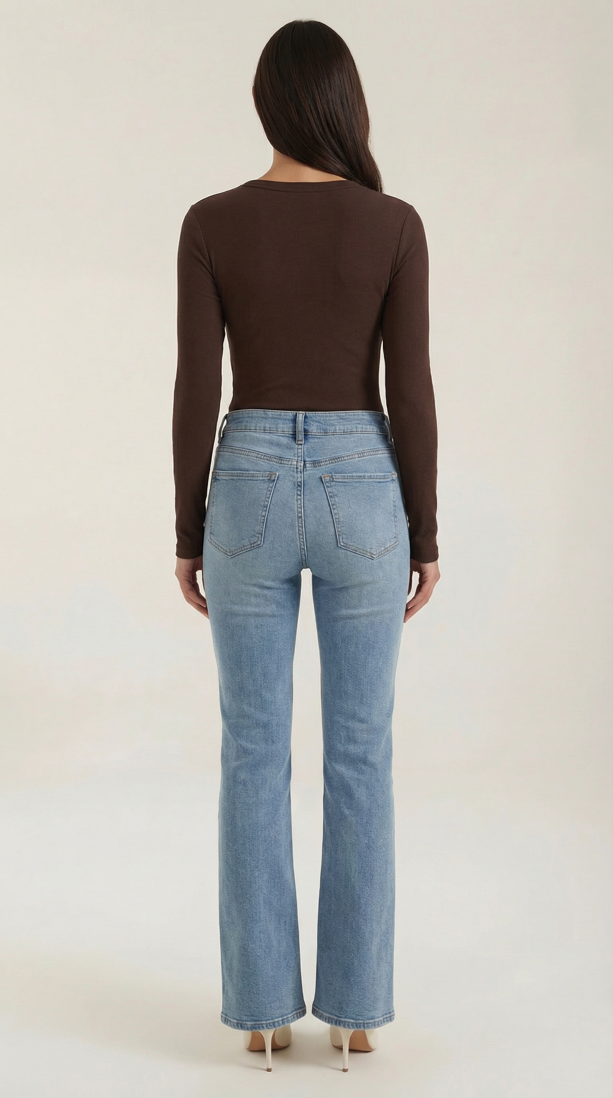 Langarmshirt mit Rundhalsausschnitt in Rippstruktur für Damen