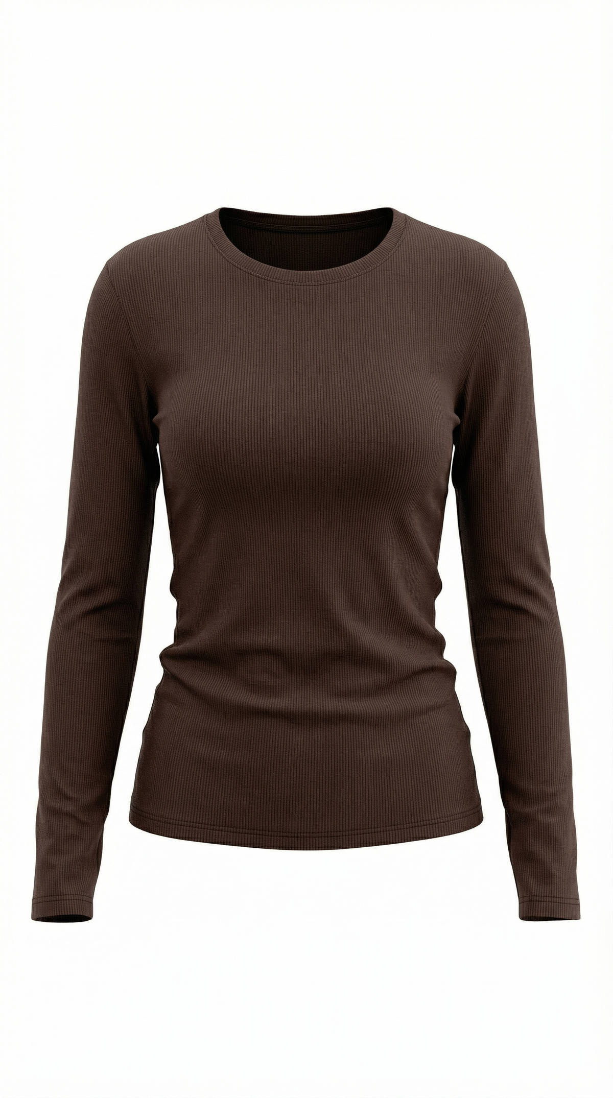 Langarmshirt mit Rundhalsausschnitt in Rippstruktur für Damen