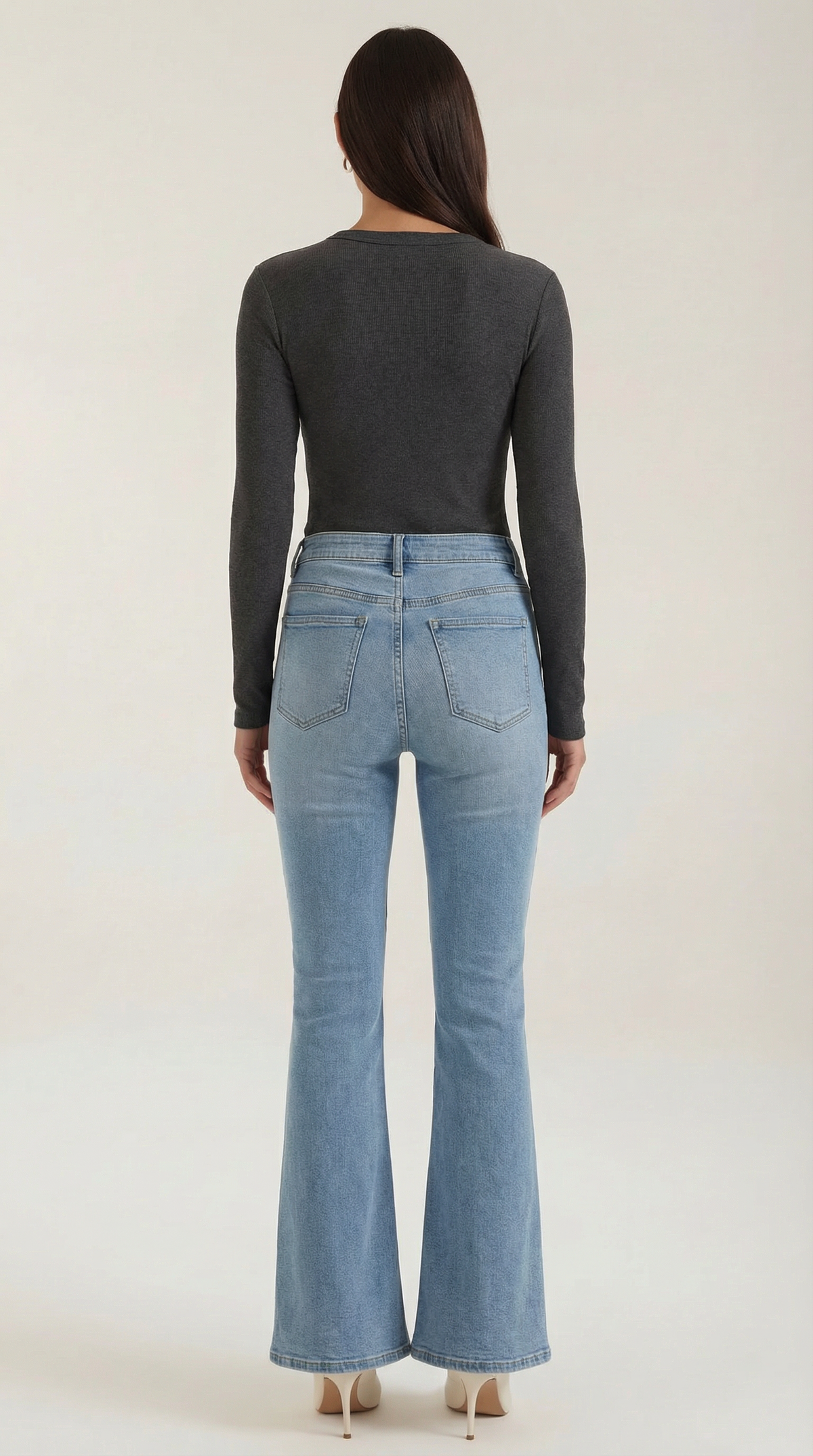 Langarmshirt mit Rundhalsausschnitt in Rippstruktur für Damen