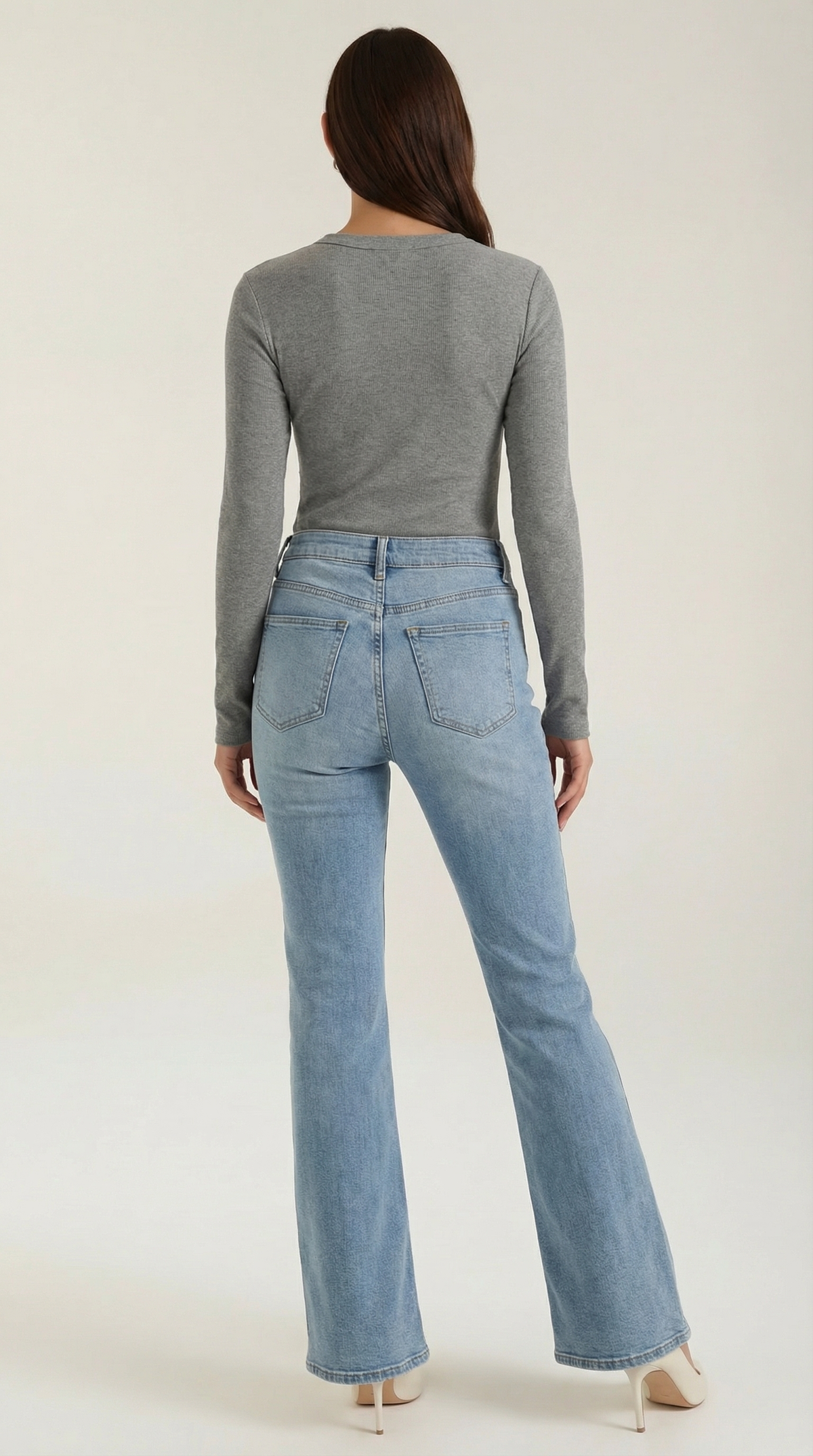 Langarmshirt mit Rundhalsausschnitt in Rippstruktur für Damen