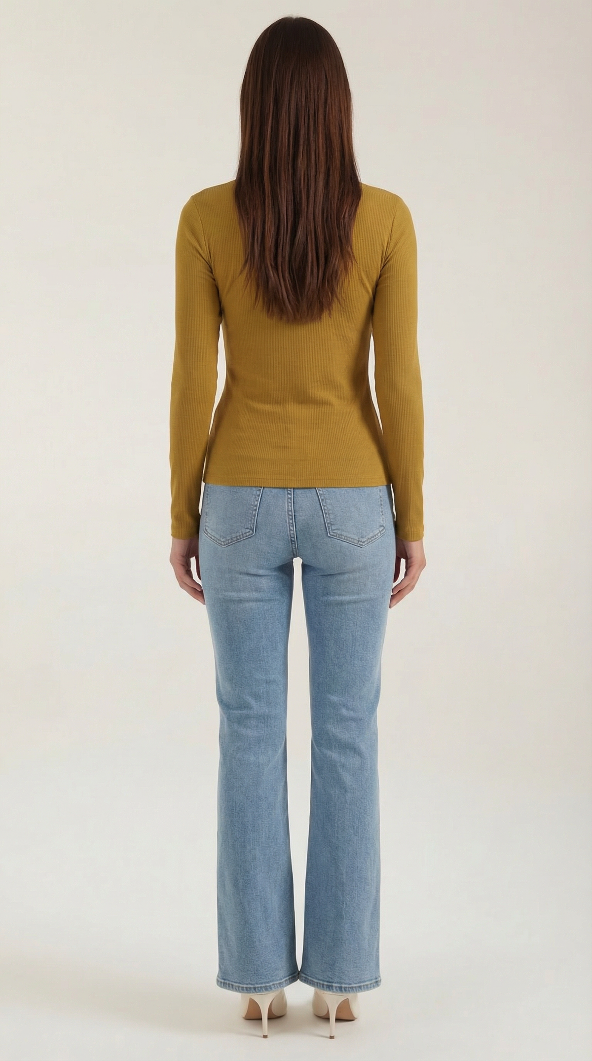 Langarmshirt mit Rundhalsausschnitt in Rippstruktur für Damen