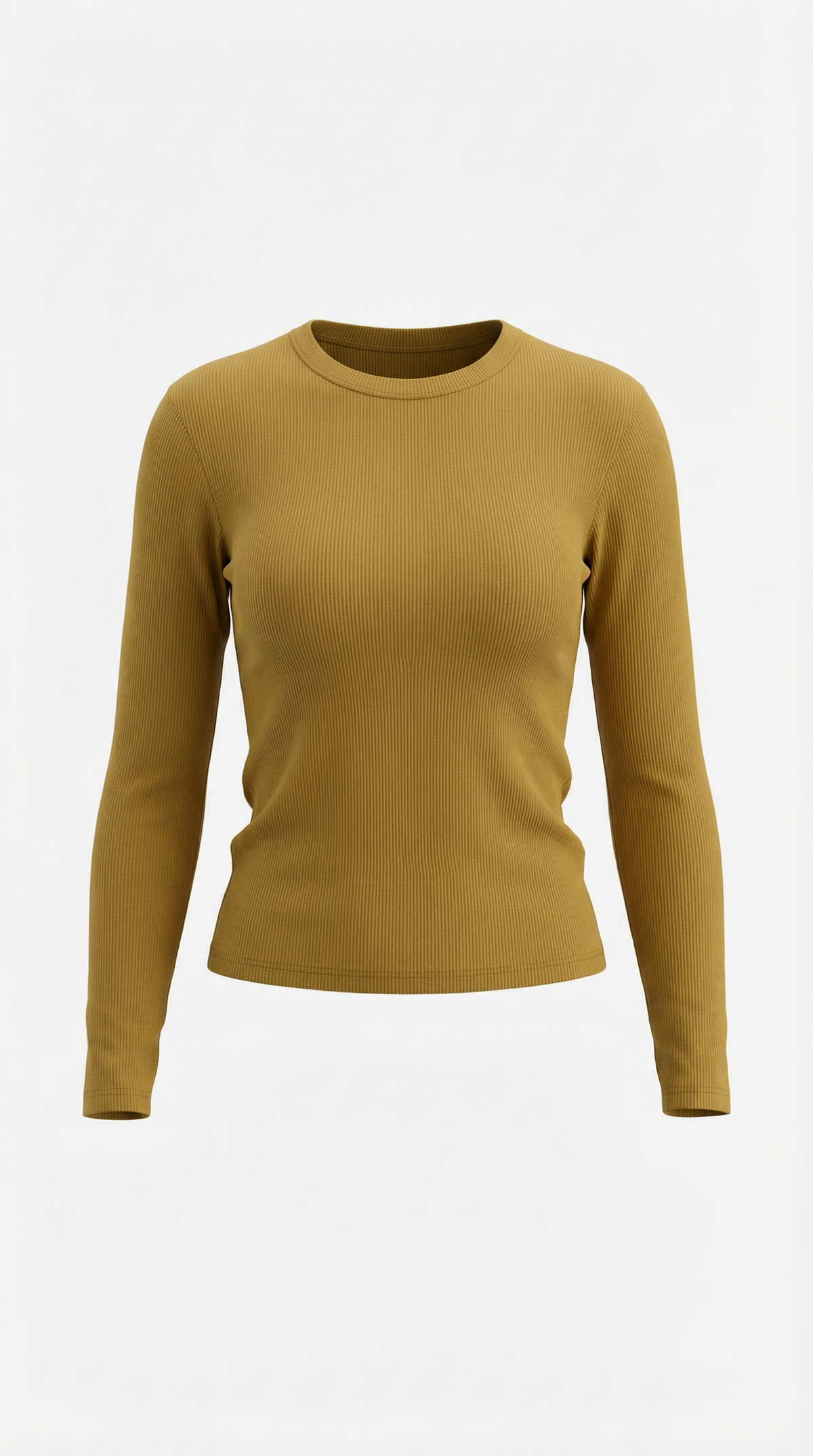 Langarmshirt mit Rundhalsausschnitt in Rippstruktur für Damen