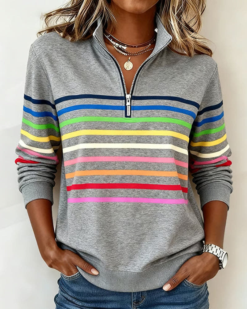 Hoodie Damen aus Baumwollmischung, locker mit Stehkragen