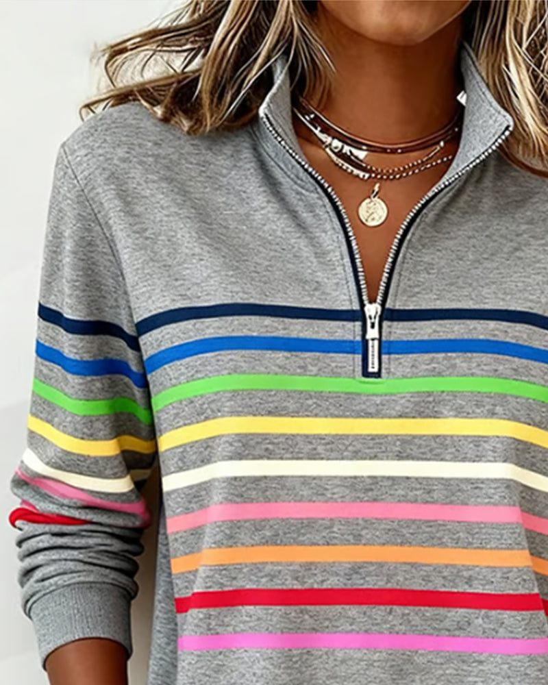 Hoodie Damen aus Baumwollmischung, locker mit Stehkragen