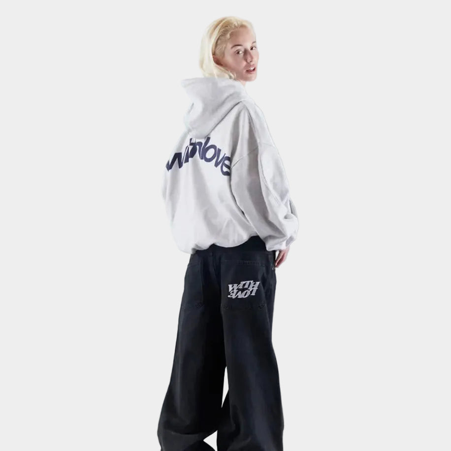 Hoodie Damen Oversize mit Rückenschriftzug und langen Ärmeln