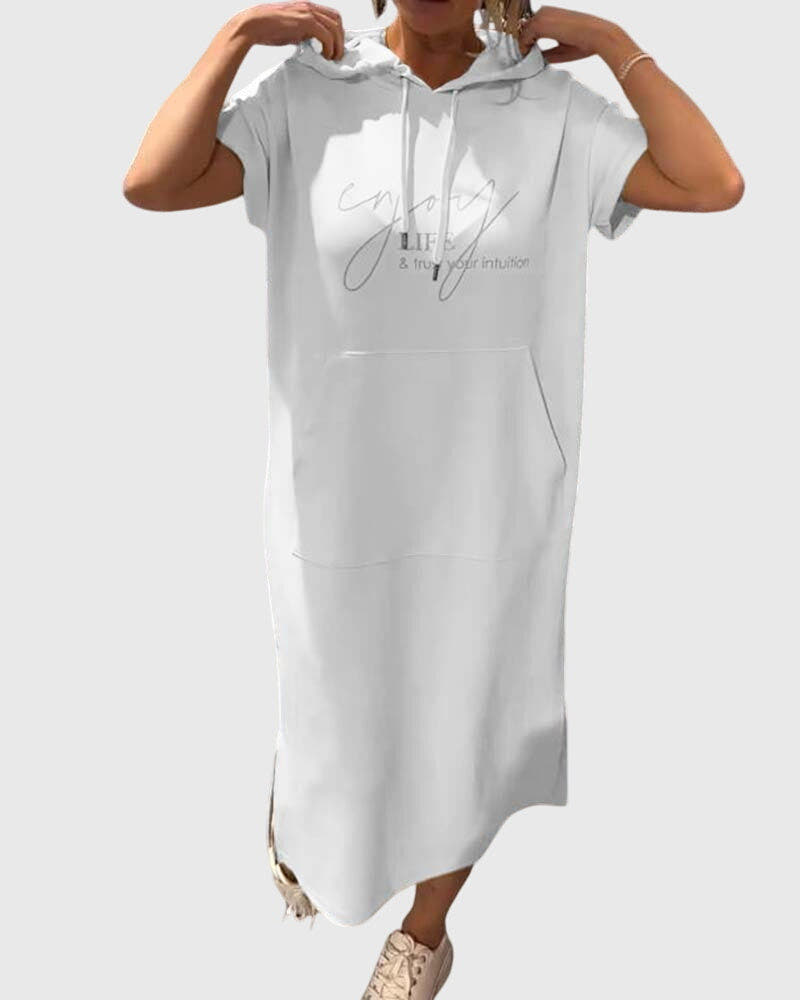 Kleid mit Kapuze und Taschen in lockerer Passform