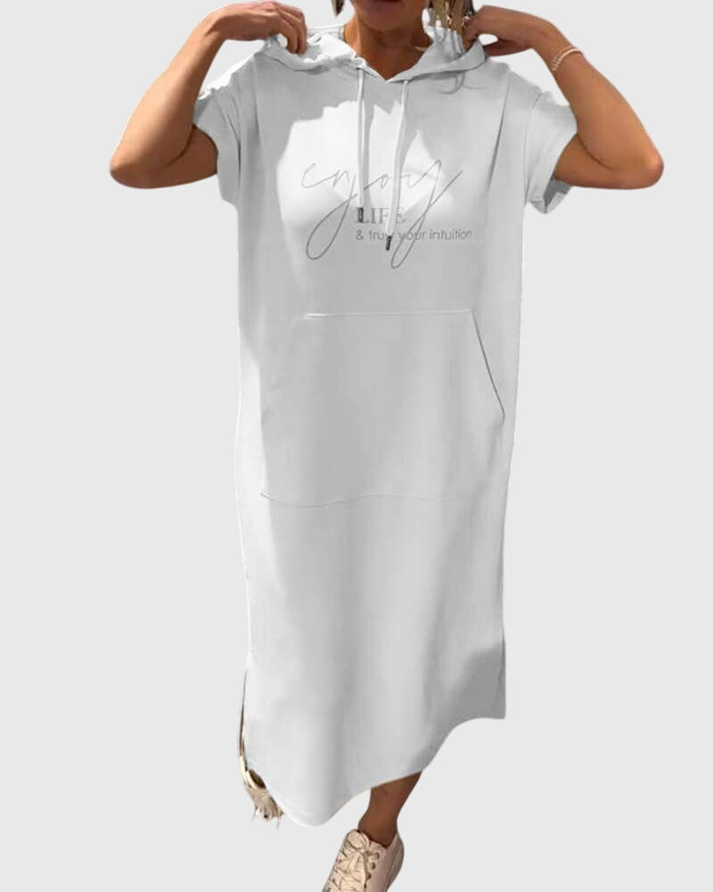 Kleid mit Kapuze und Taschen in lockerer Passform