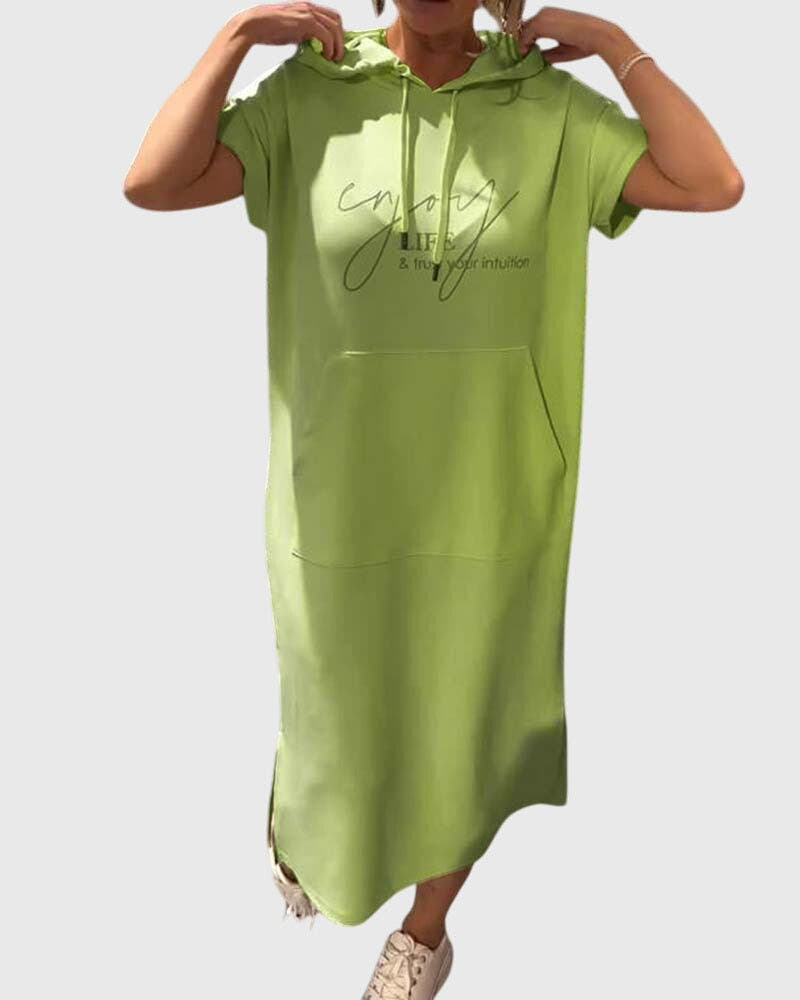 Kleid mit Kapuze und Taschen in lockerer Passform