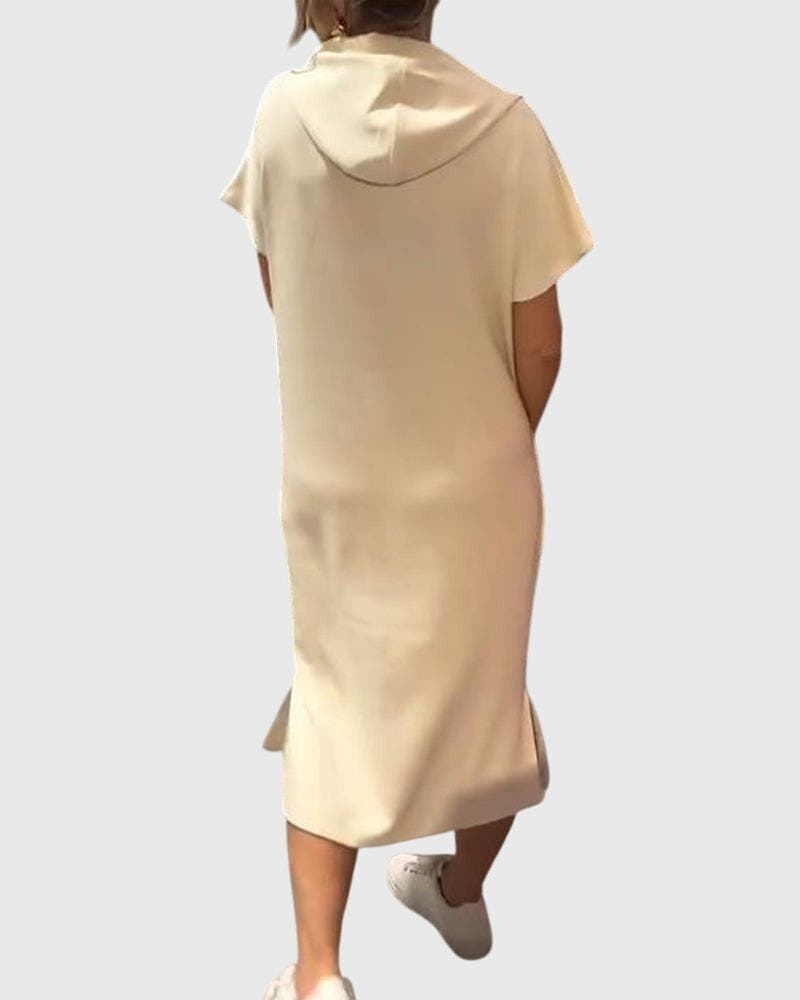 Kleid mit Kapuze und Taschen in lockerer Passform