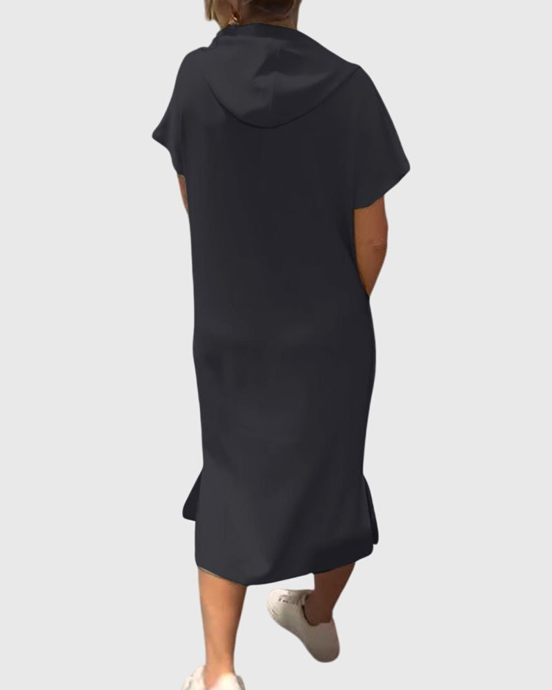 Kleid mit Kapuze und Taschen in lockerer Passform