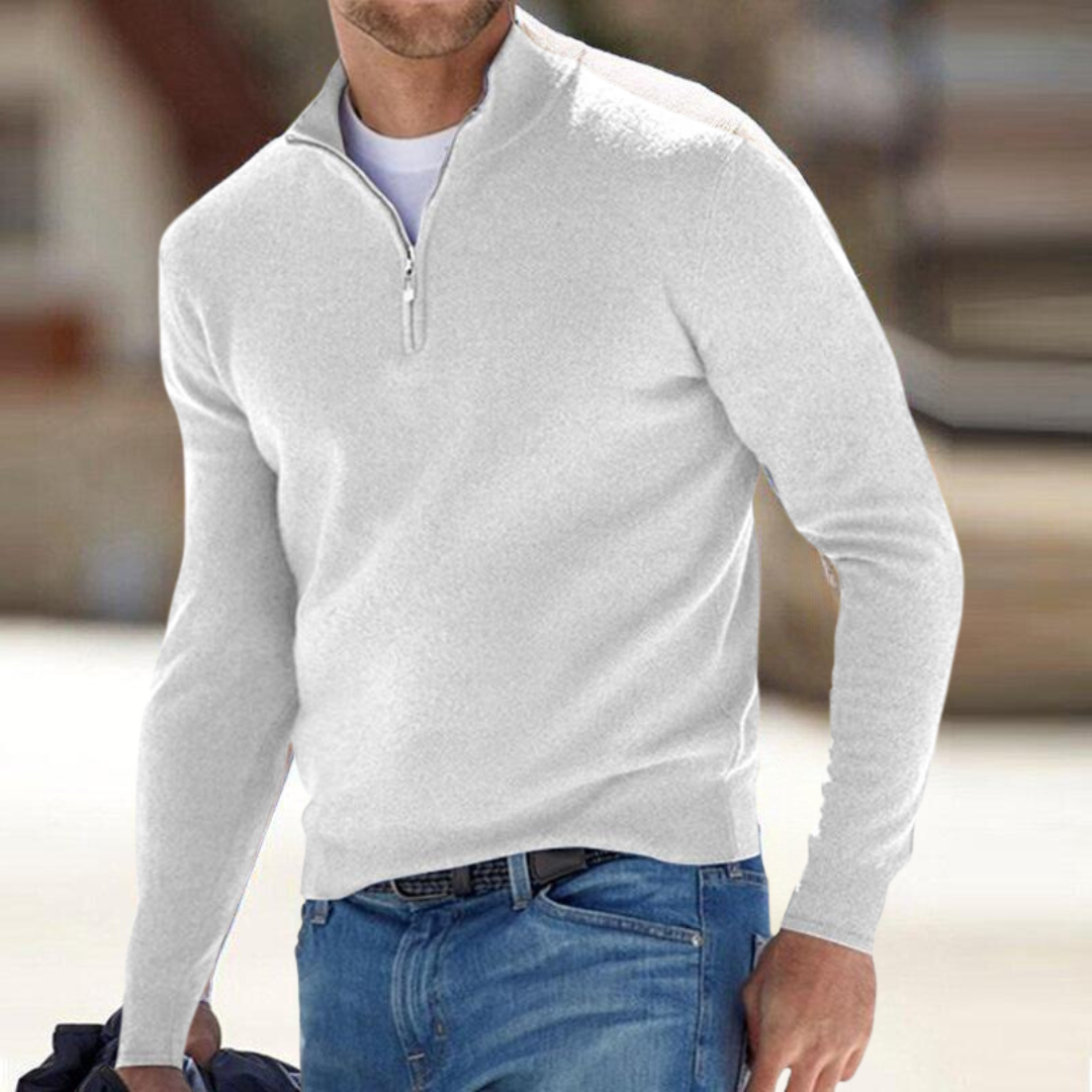 Hoodie Herren atmungsaktiv mit Stehkragen und kurzem Reissverschluss