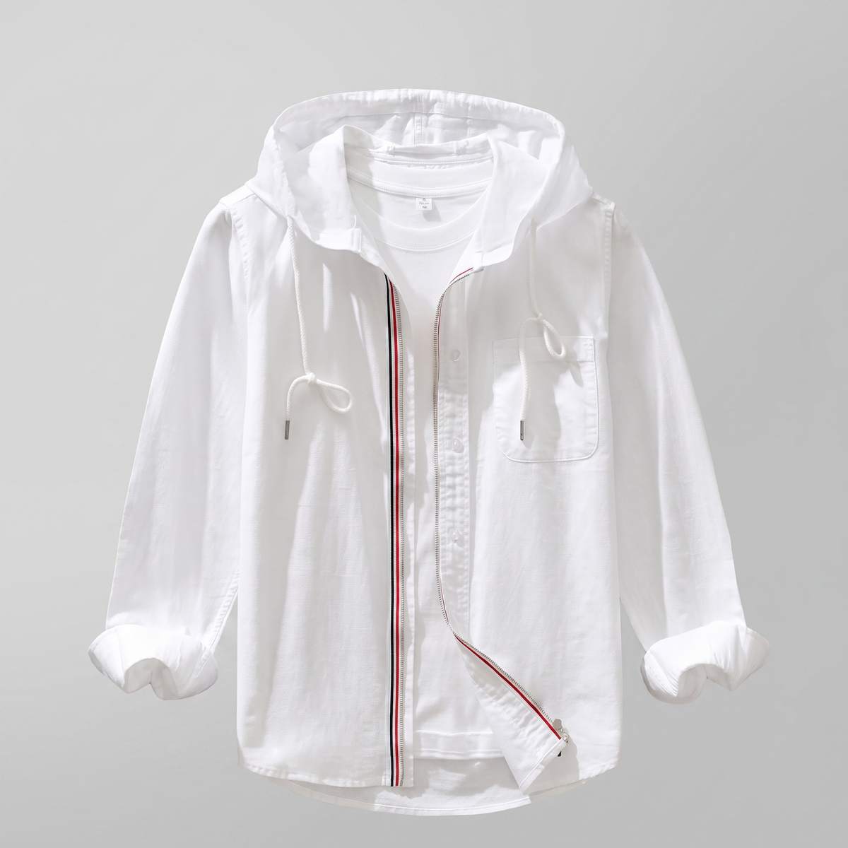 Hoodie Herren aus Leinen-Baumwollmischung, leicht und locker