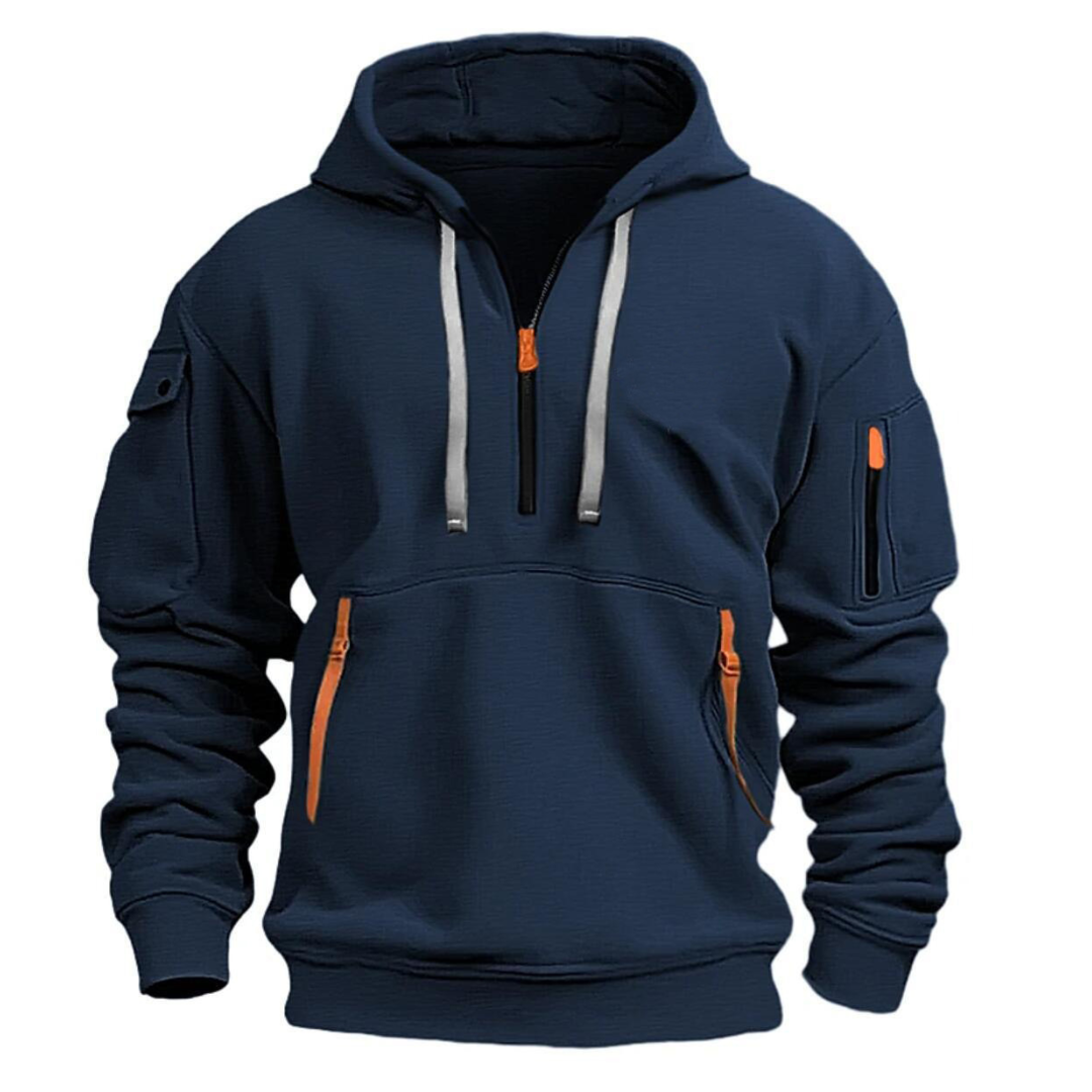 Hoodie Herren mit Reissverschlusstaschen, weich für die Freizeit