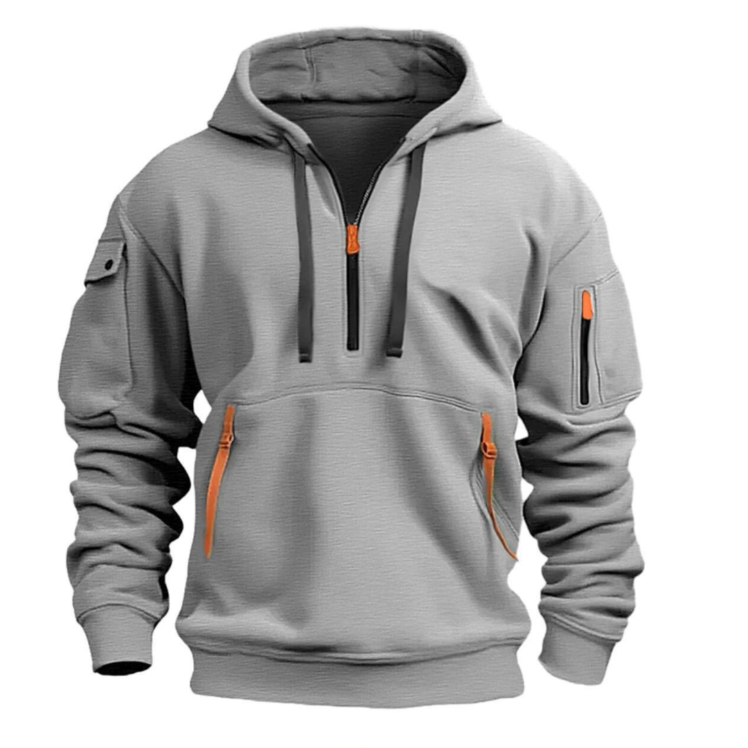 Hoodie Herren mit Reissverschlusstaschen, weich für die Freizeit