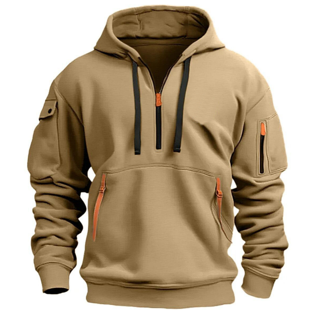 Hoodie Herren mit Reissverschlusstaschen, weich für die Freizeit