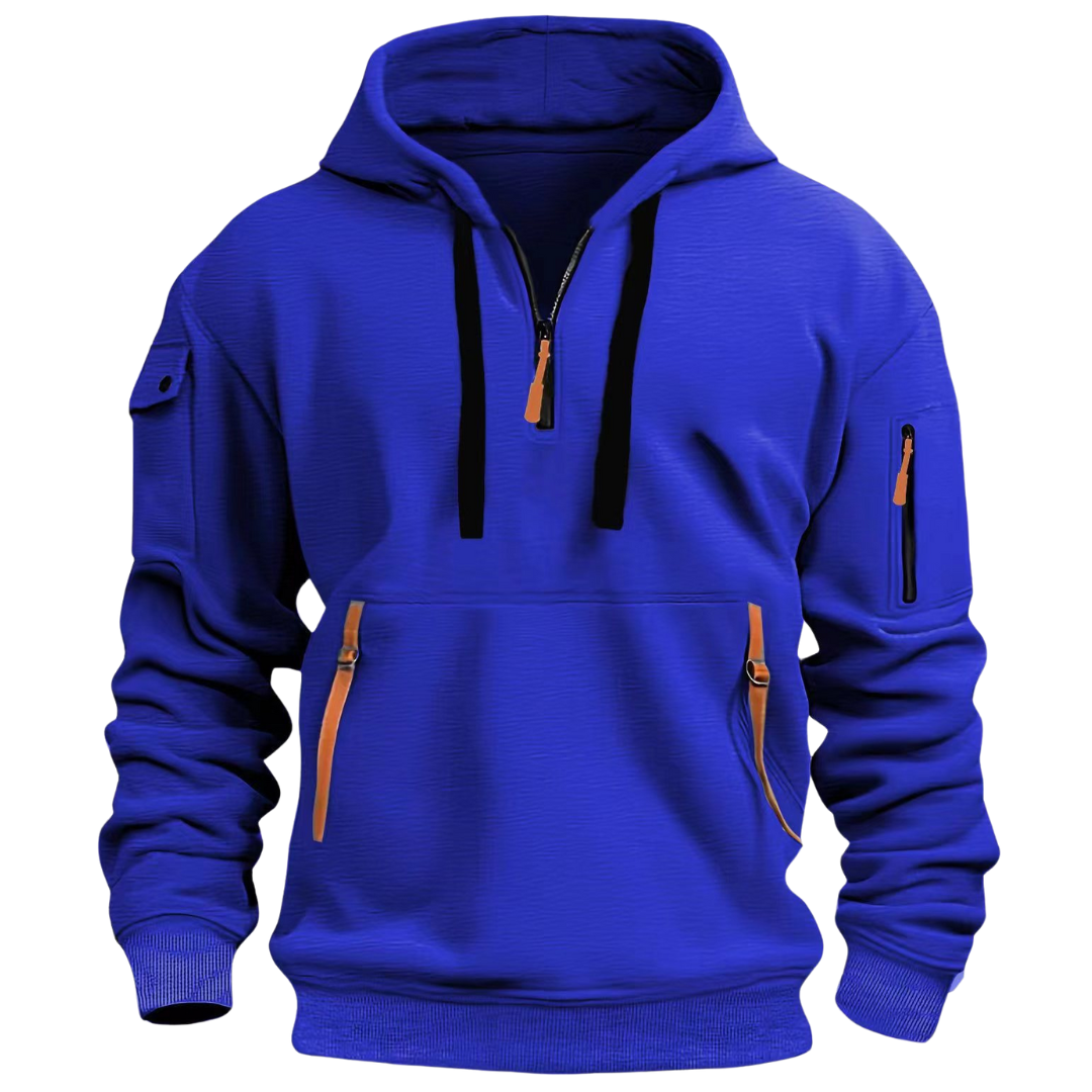 Hoodie Herren mit Reissverschlusstaschen, weich für die Freizeit