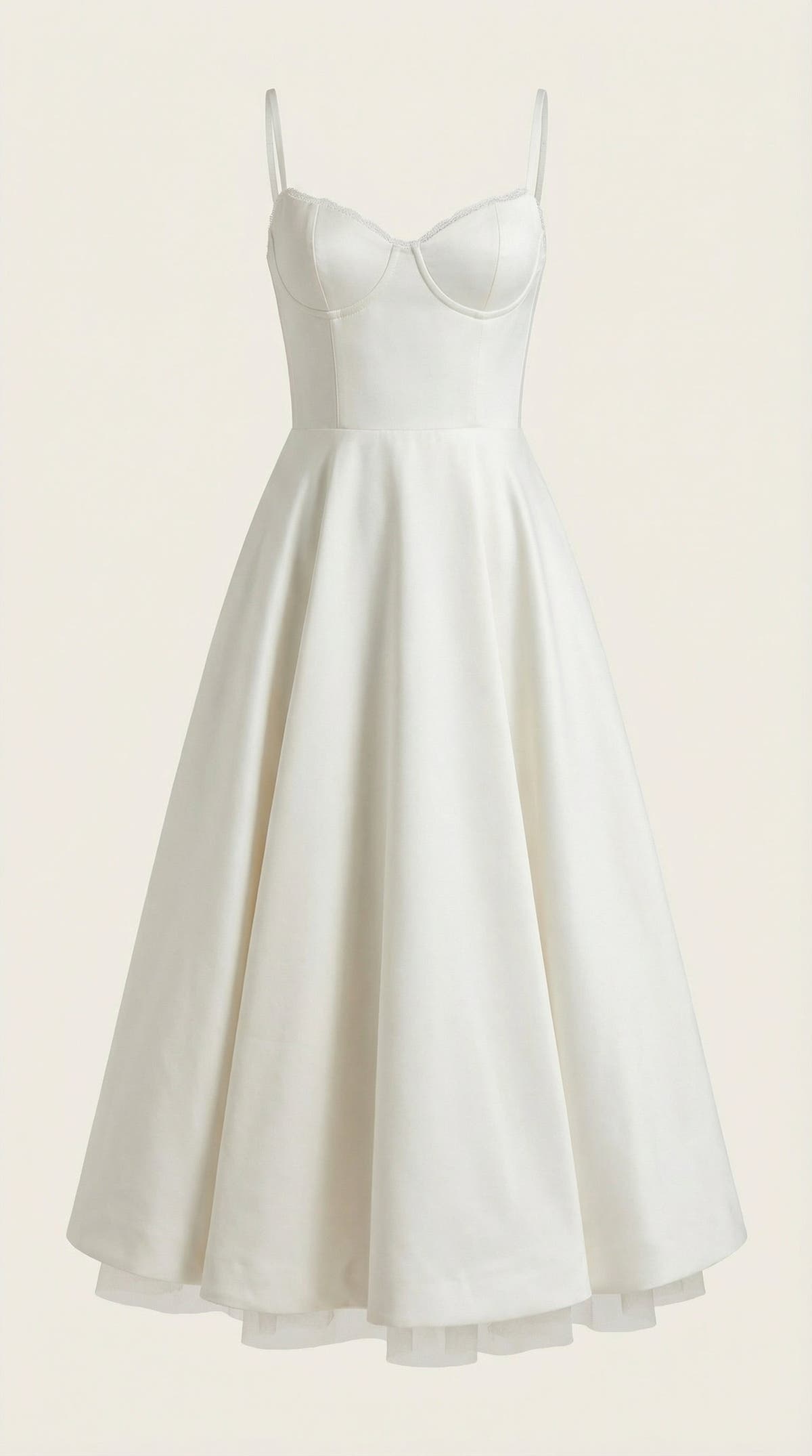 Midikleid mit Herzausschnitt, Tüllrock und Taschen für Damen
