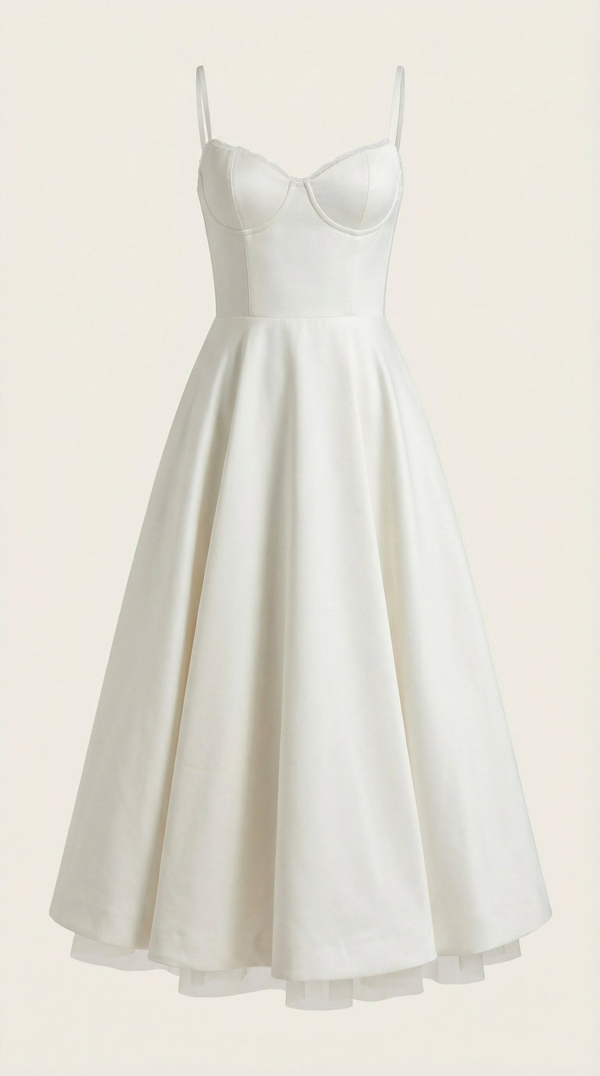 Midikleid mit Herzausschnitt, Tüllrock und Taschen für Damen