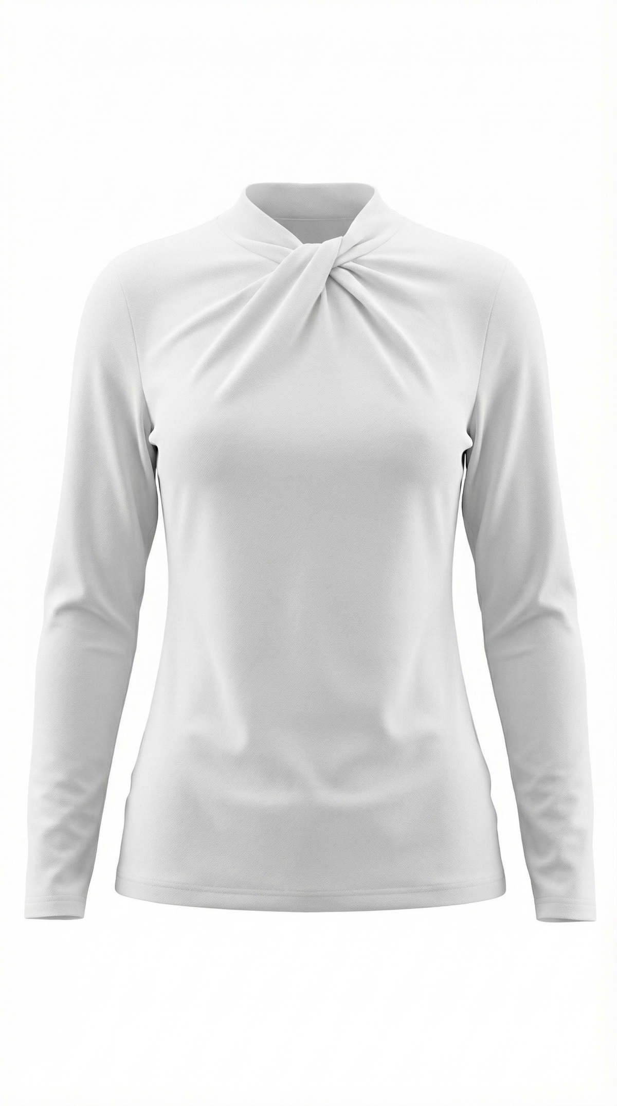Bluse mit Knotendetail, Stehkragen und langen Ärmeln für Damen