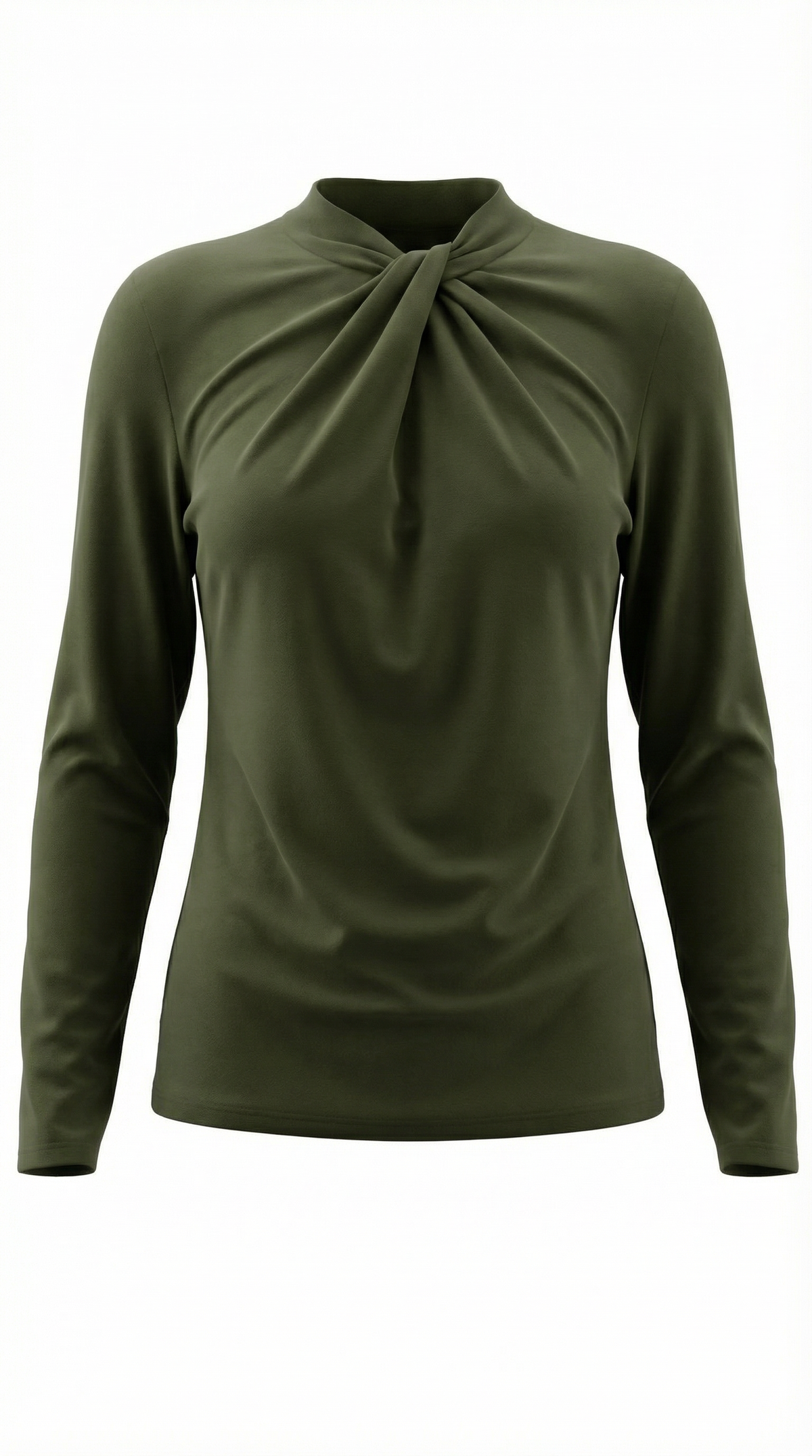 Bluse mit Knotendetail, Stehkragen und langen Ärmeln für Damen