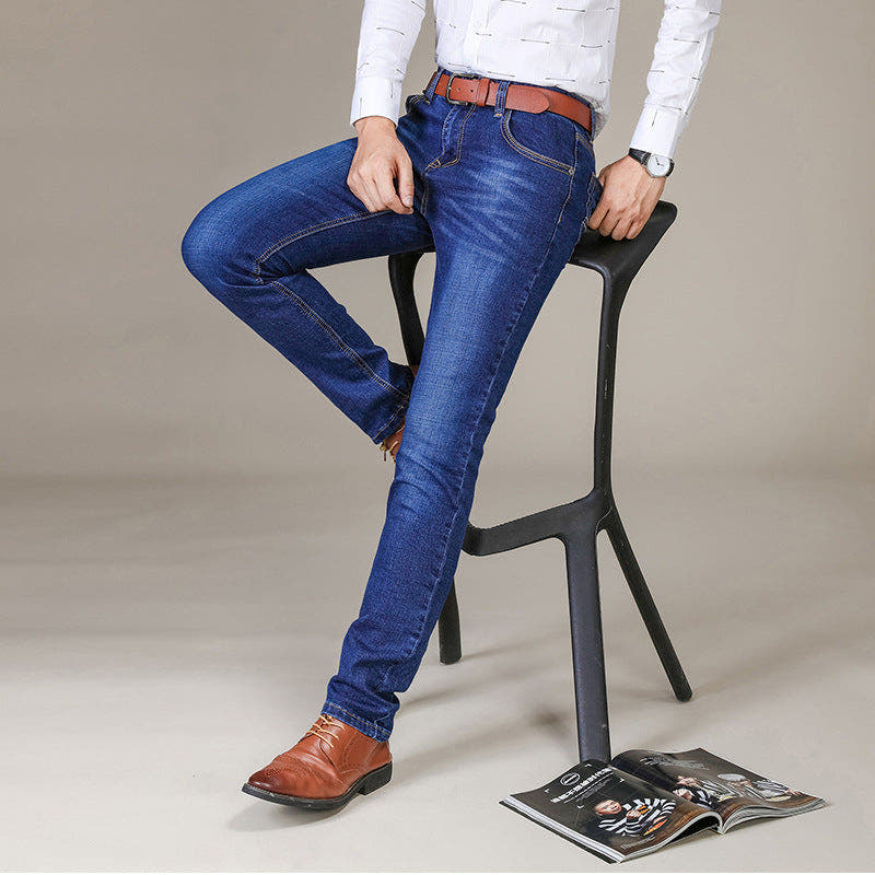 Jeans Herren elastisch, schmale Passform mit geradem Bein
