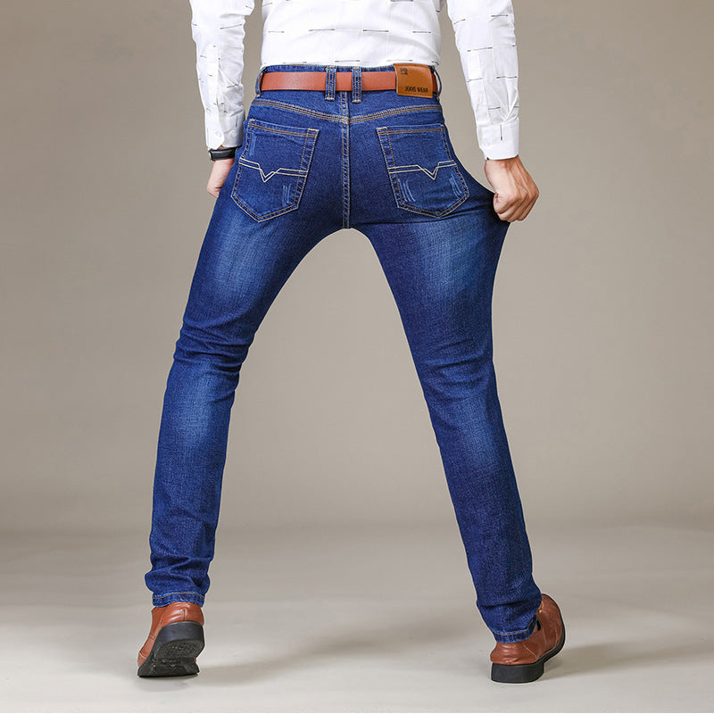 Jeans Herren elastisch, schmale Passform mit geradem Bein