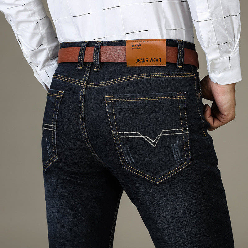 Jeans Herren elastisch, schmale Passform mit geradem Bein