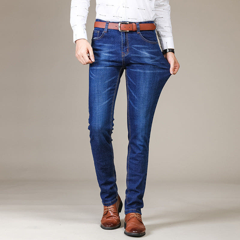 Jeans Herren elastisch, schmale Passform mit geradem Bein