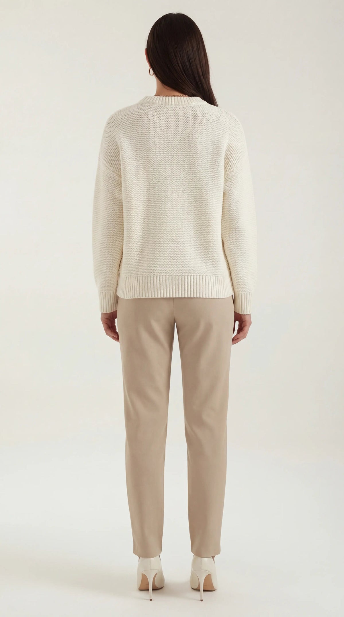 Pullover mit Rundhalsausschnitt und Rippbündchen für Damen