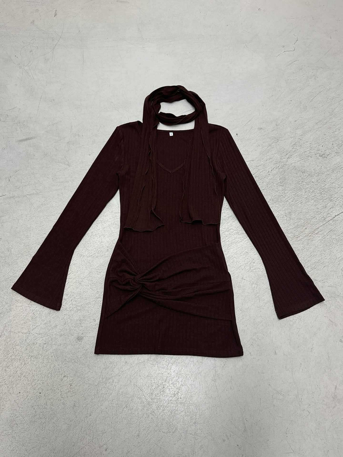 Strickkleid mit Seitenknoten und Schaldetail für Damen