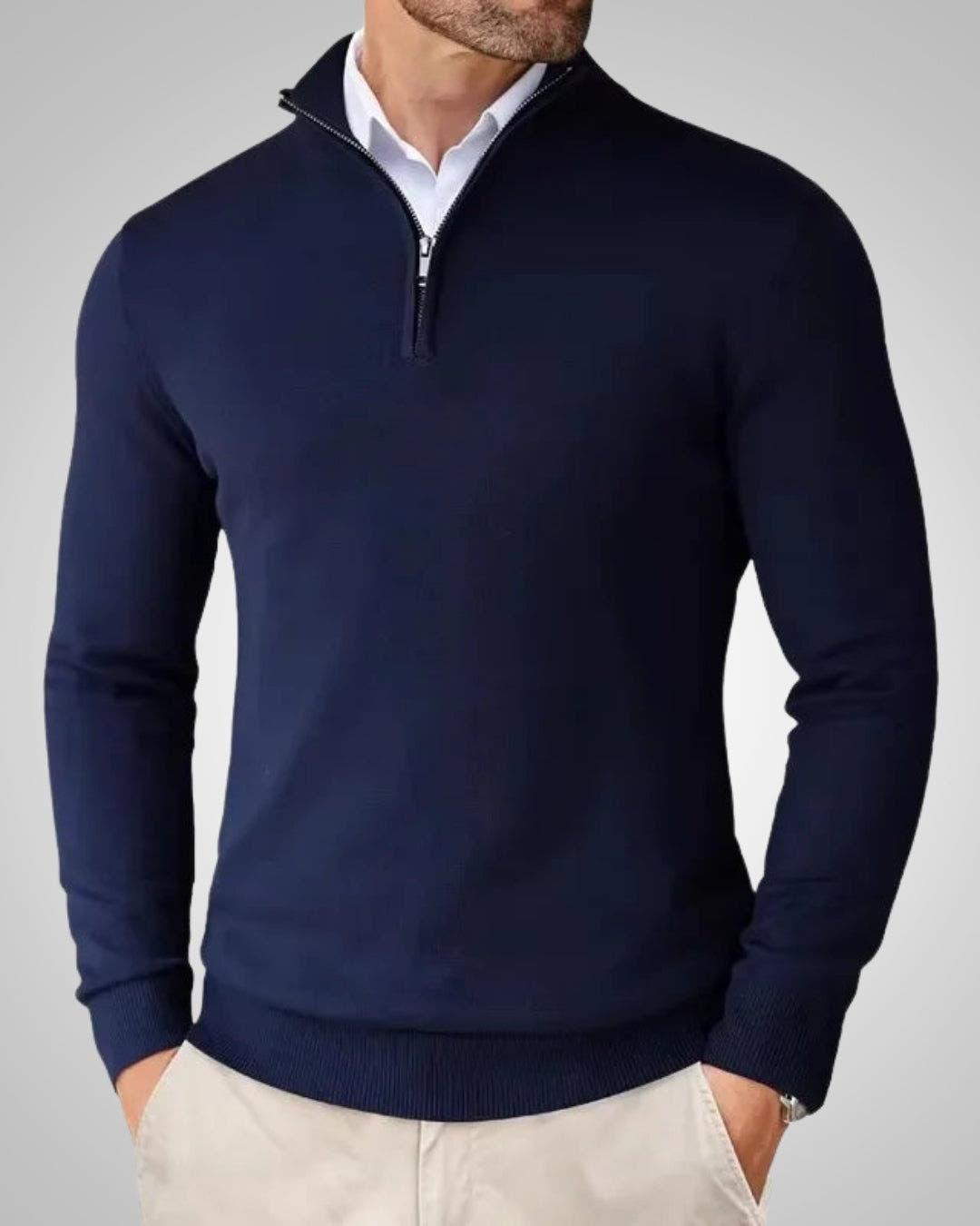 Kaschmirpullover Herren in glattem Strick, reguläre Passform