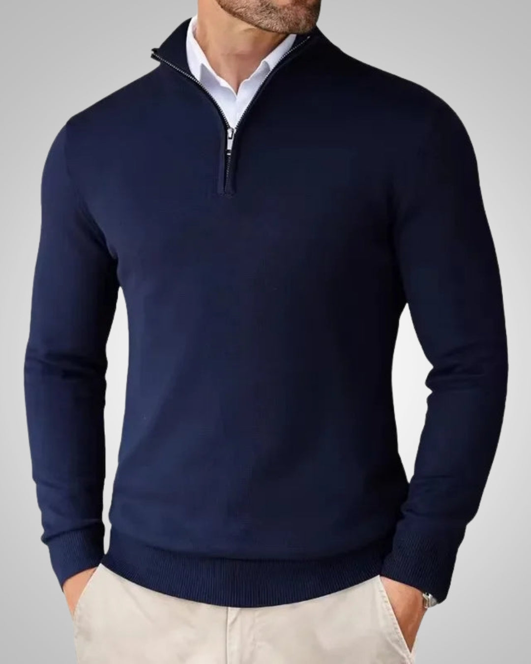 Kaschmirpullover Herren in glattem Strick, reguläre Passform