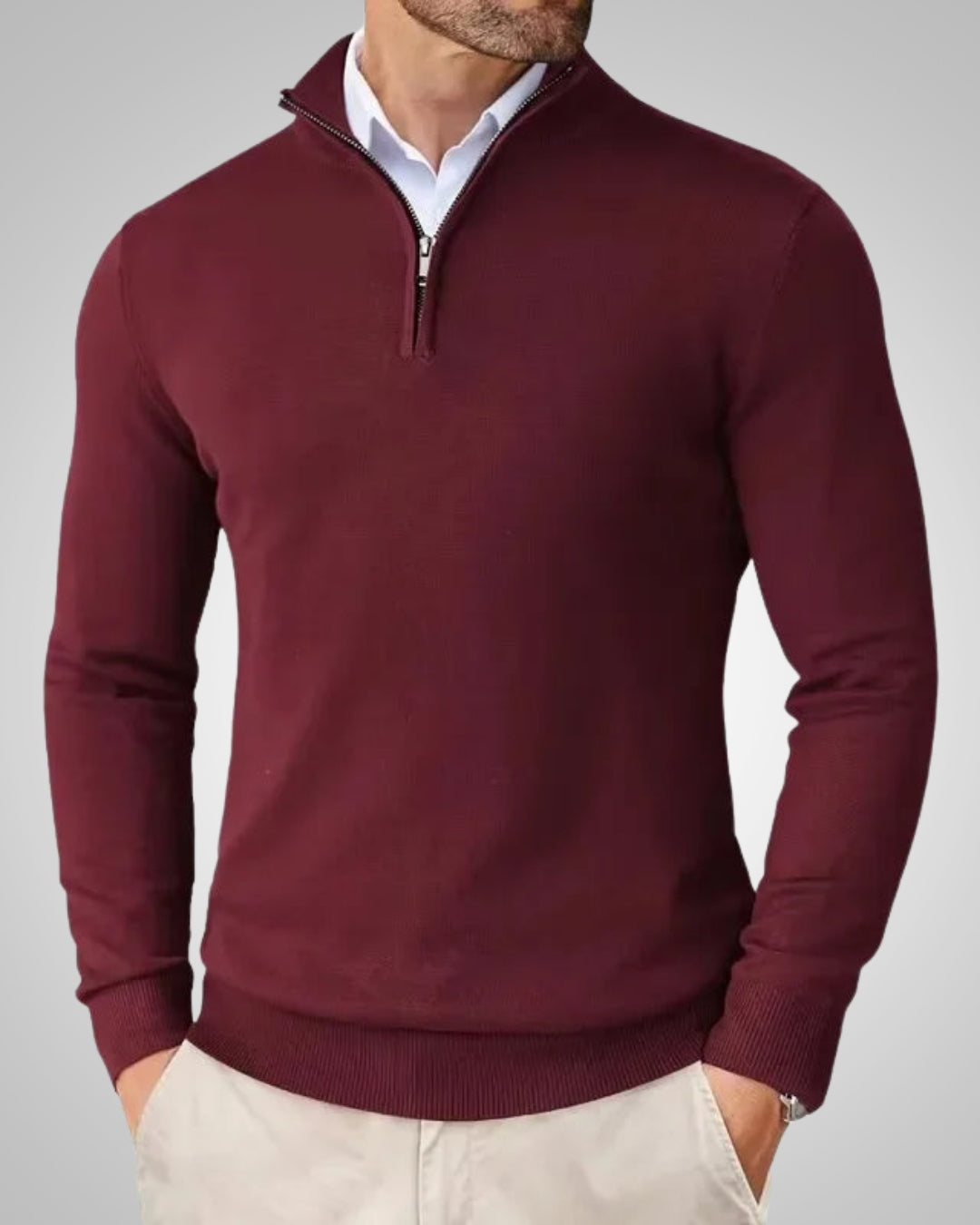 Kaschmirpullover Herren in glattem Strick, reguläre Passform