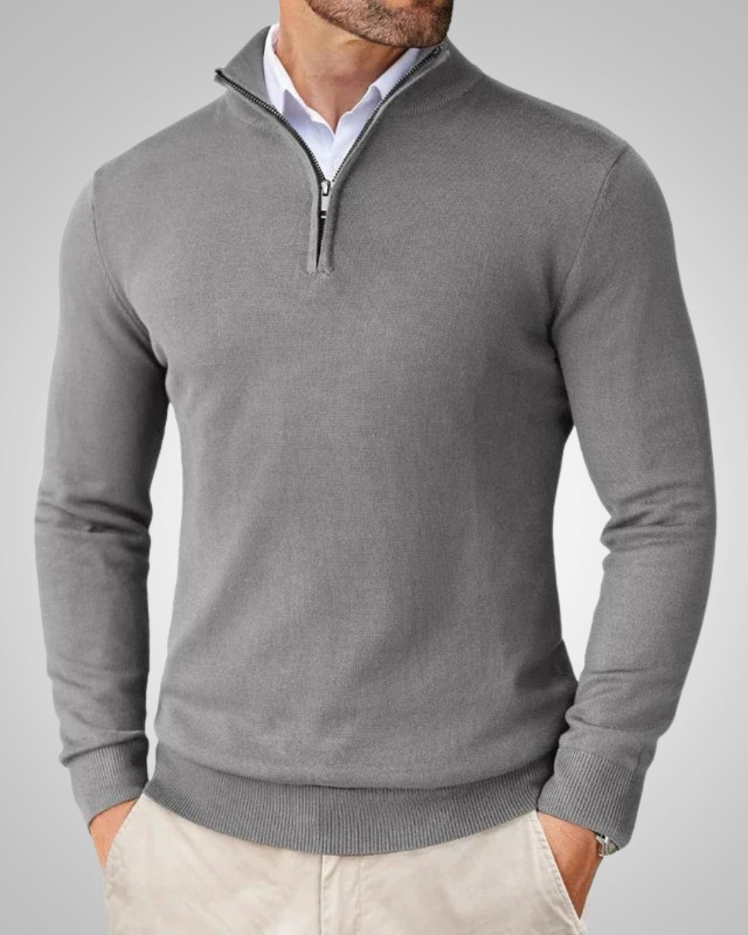 Kaschmirpullover Herren in glattem Strick, reguläre Passform