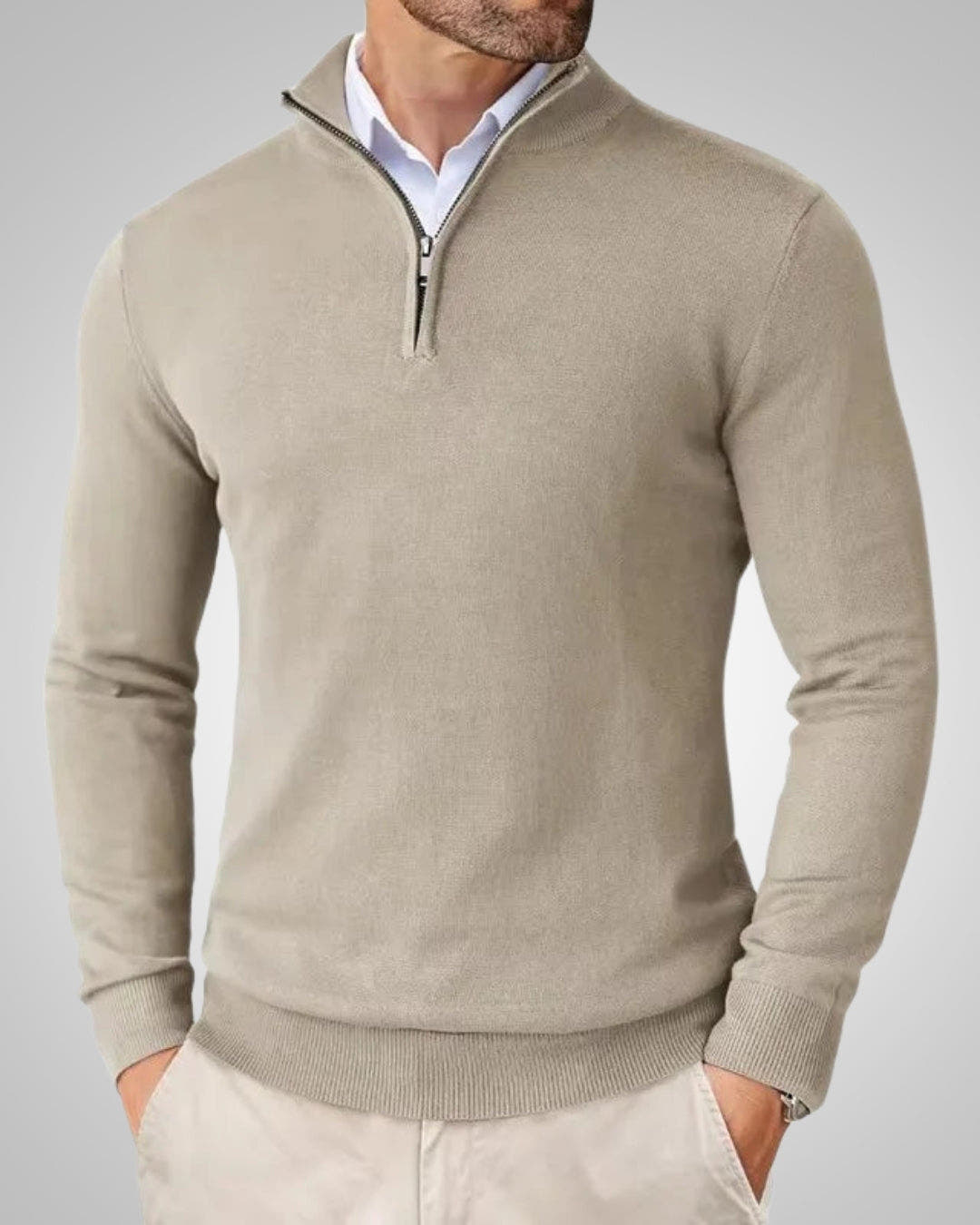 Kaschmirpullover Herren in glattem Strick, reguläre Passform