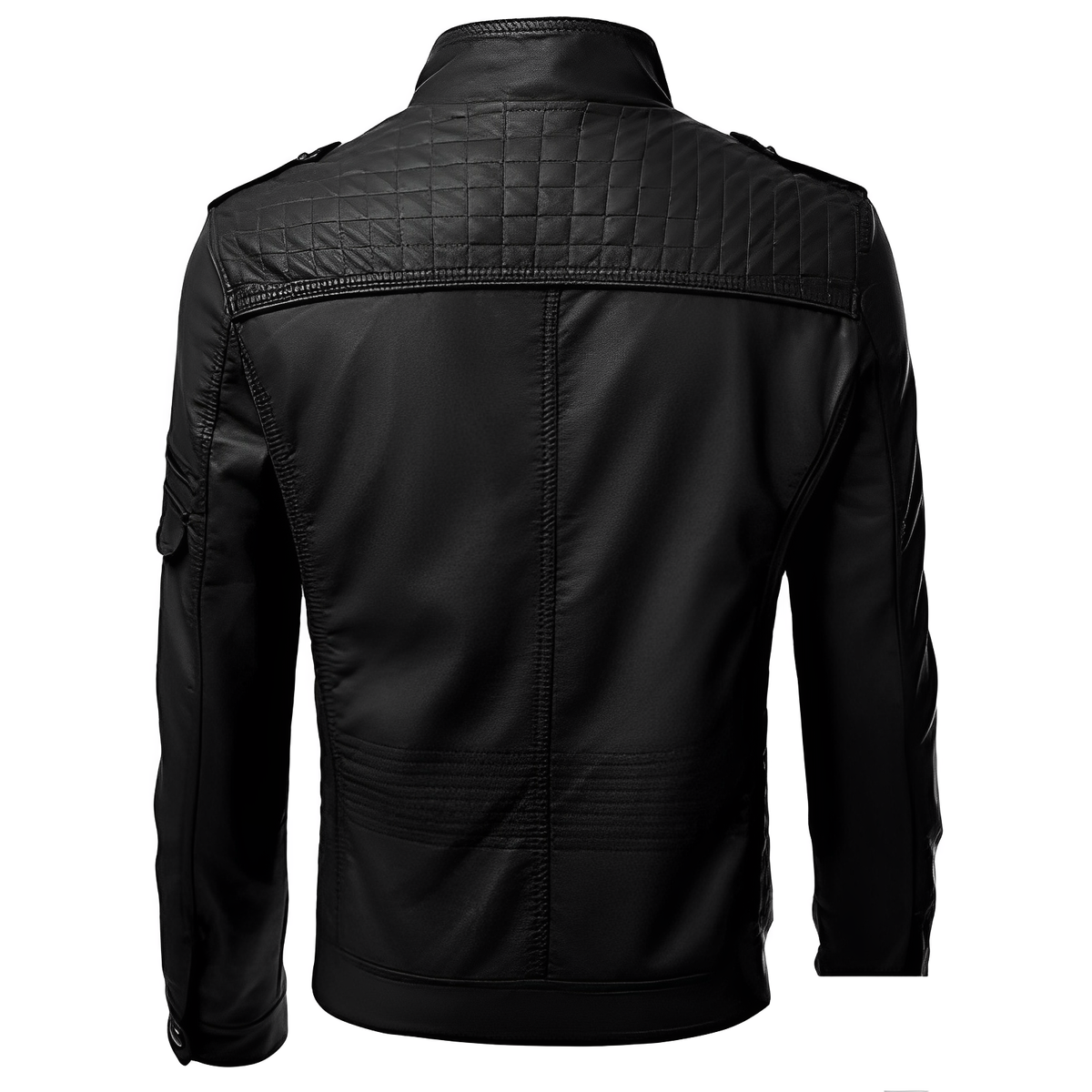 Lederjacke Herren aus Kunstleder, hüftlang und tailliert