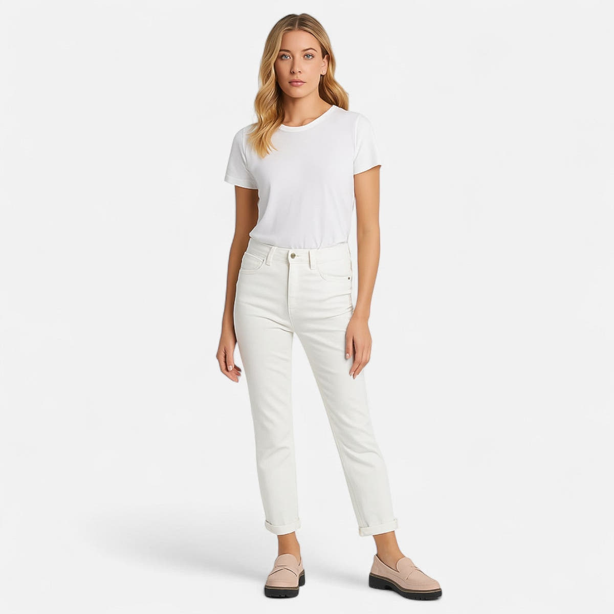 Loafer Damen mit Plateausohle, niedrigem Blockabsatz und Profil