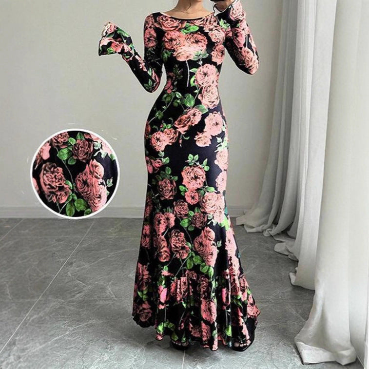 Kleid mit Meerjungfrauenschnitt und Volantsaum für Damen