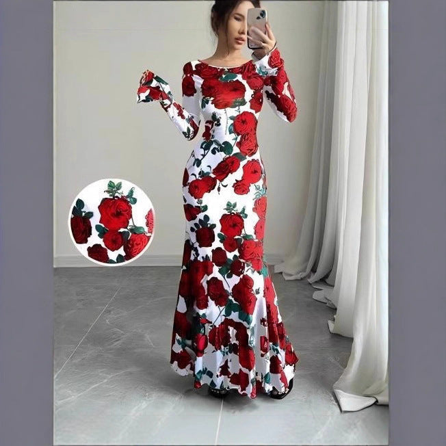 Kleid mit Meerjungfrauenschnitt und Volantsaum für Damen