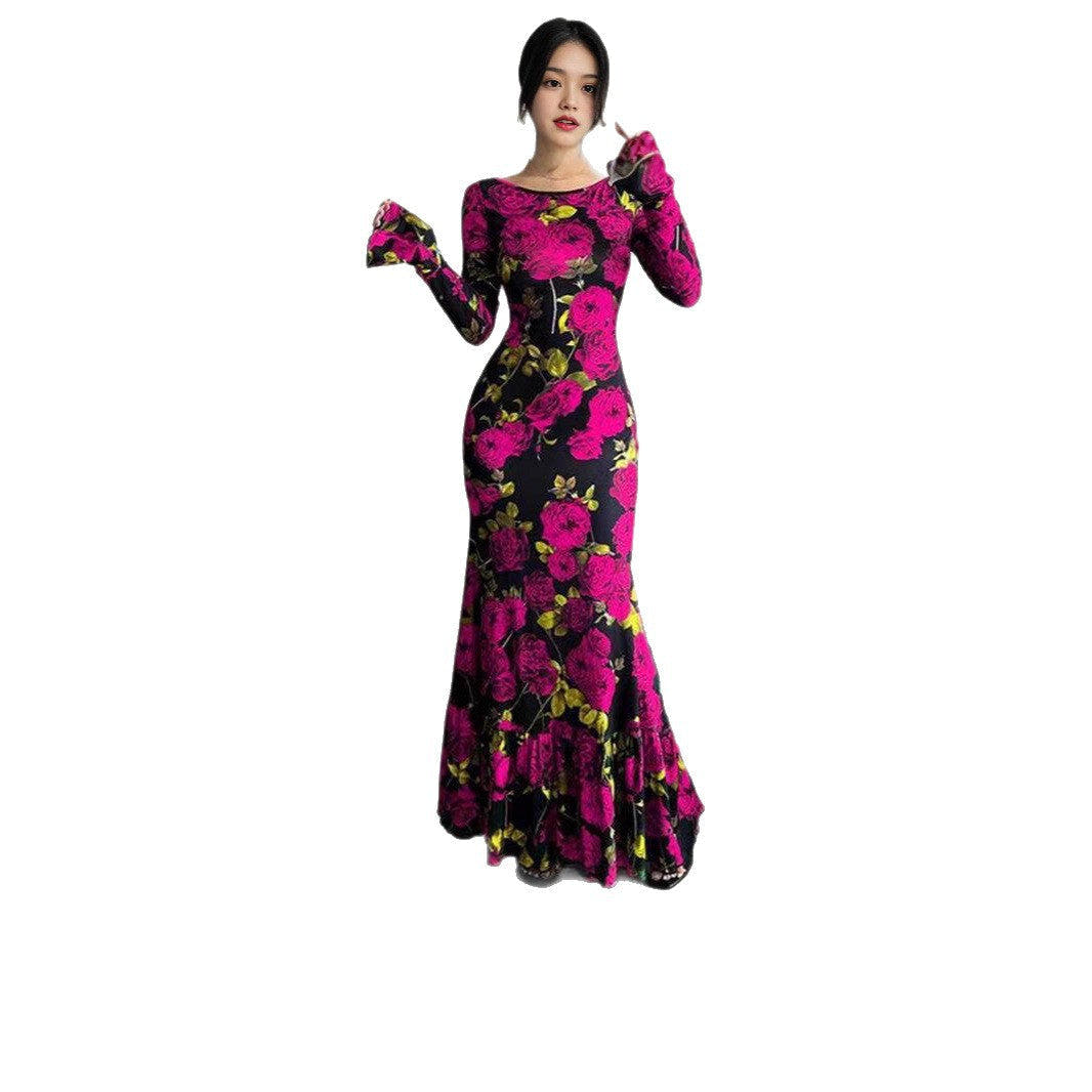 Kleid mit Meerjungfrauenschnitt und Volantsaum für Damen