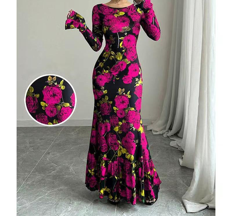 Kleid mit Meerjungfrauenschnitt und Volantsaum für Damen