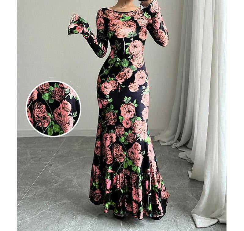 Kleid mit Meerjungfrauenschnitt und Volantsaum für Damen